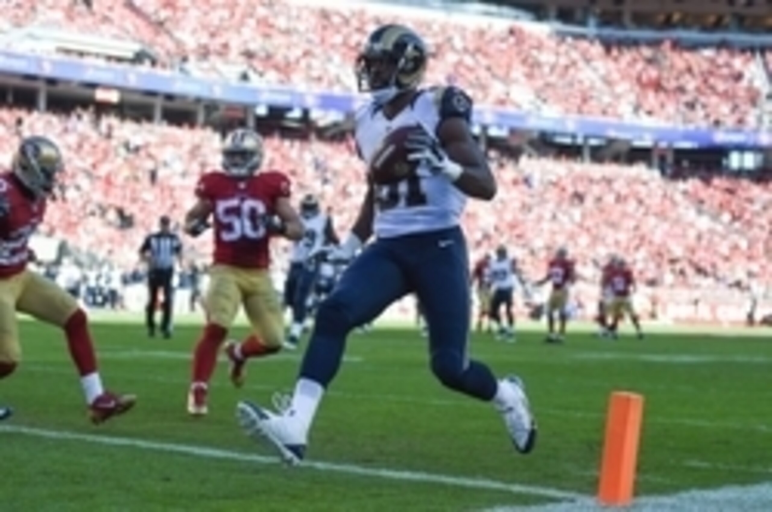 Instead of catching pivotal touchdowns for the enemy, free-agent wideout Kenny Britt could be doing just the opposite for the 49ers in 2015. Instead of catching pivotal touchdowns for the enemy, free-agent wideout Kenny Britt could be doing just the opposite for the 49ers in 2015.