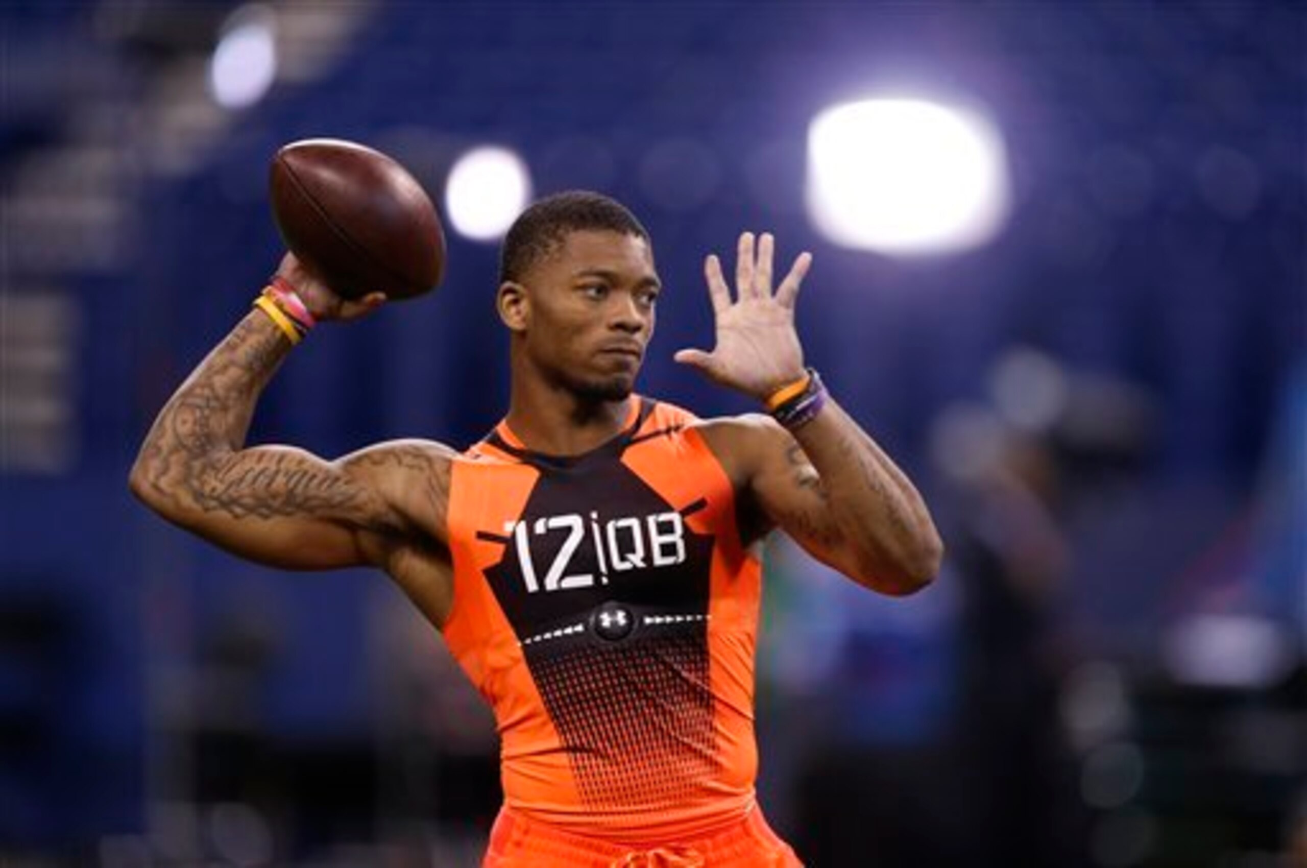 Auburn's Nick Marshall worked out both with the quarterbacks and cornerbacks.
