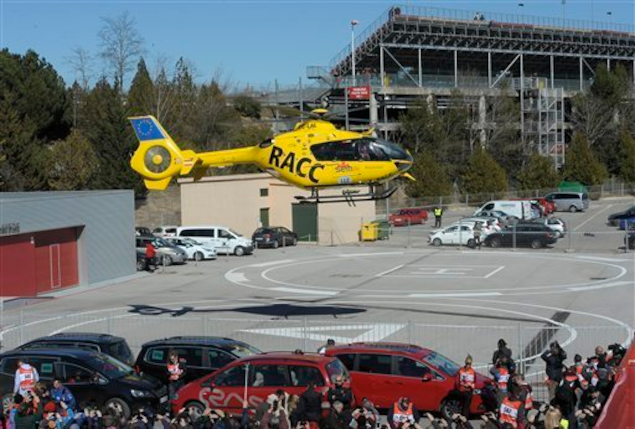 Alonso is transferred to hospital in the medical helicopter.