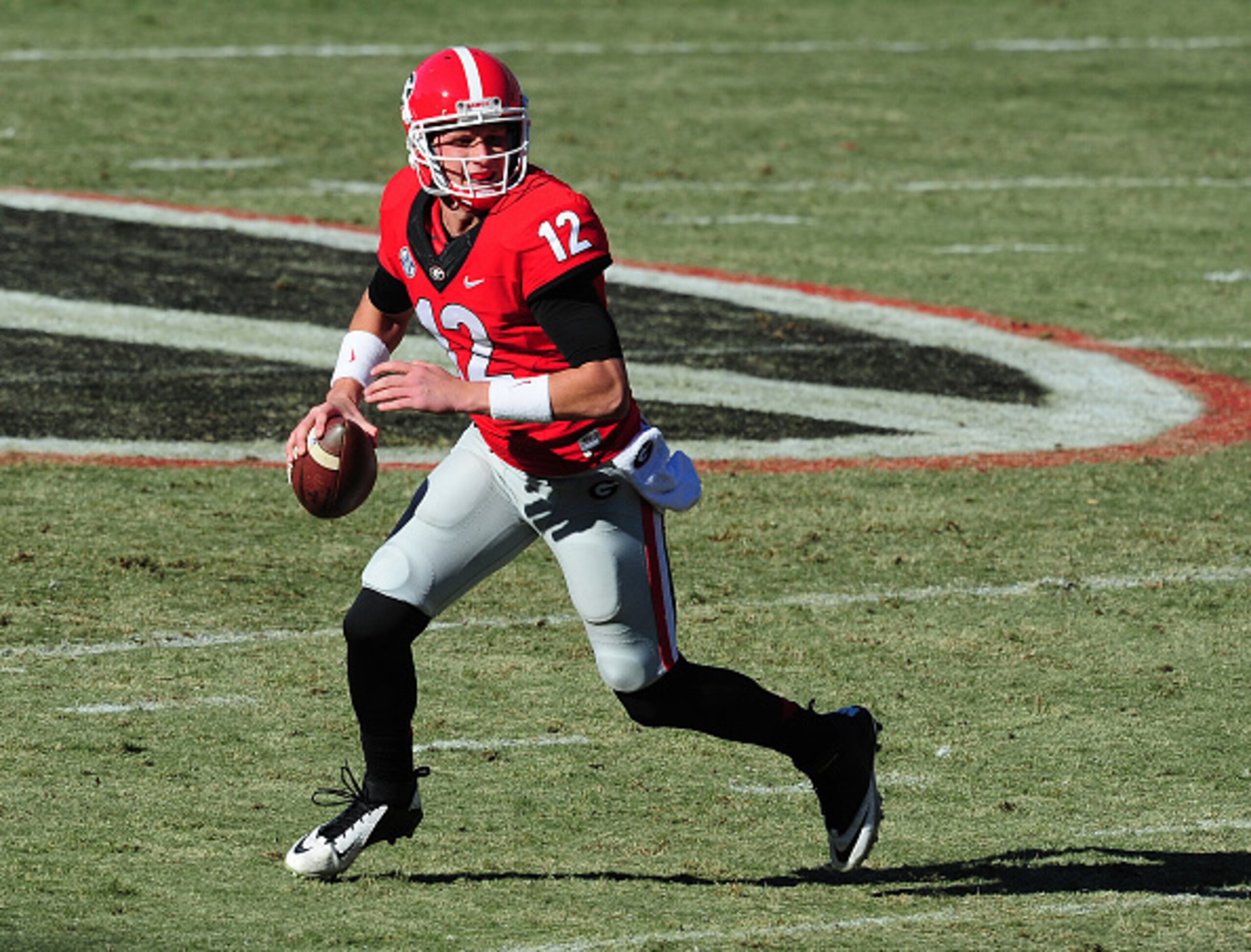 Ramsey looks downfield.