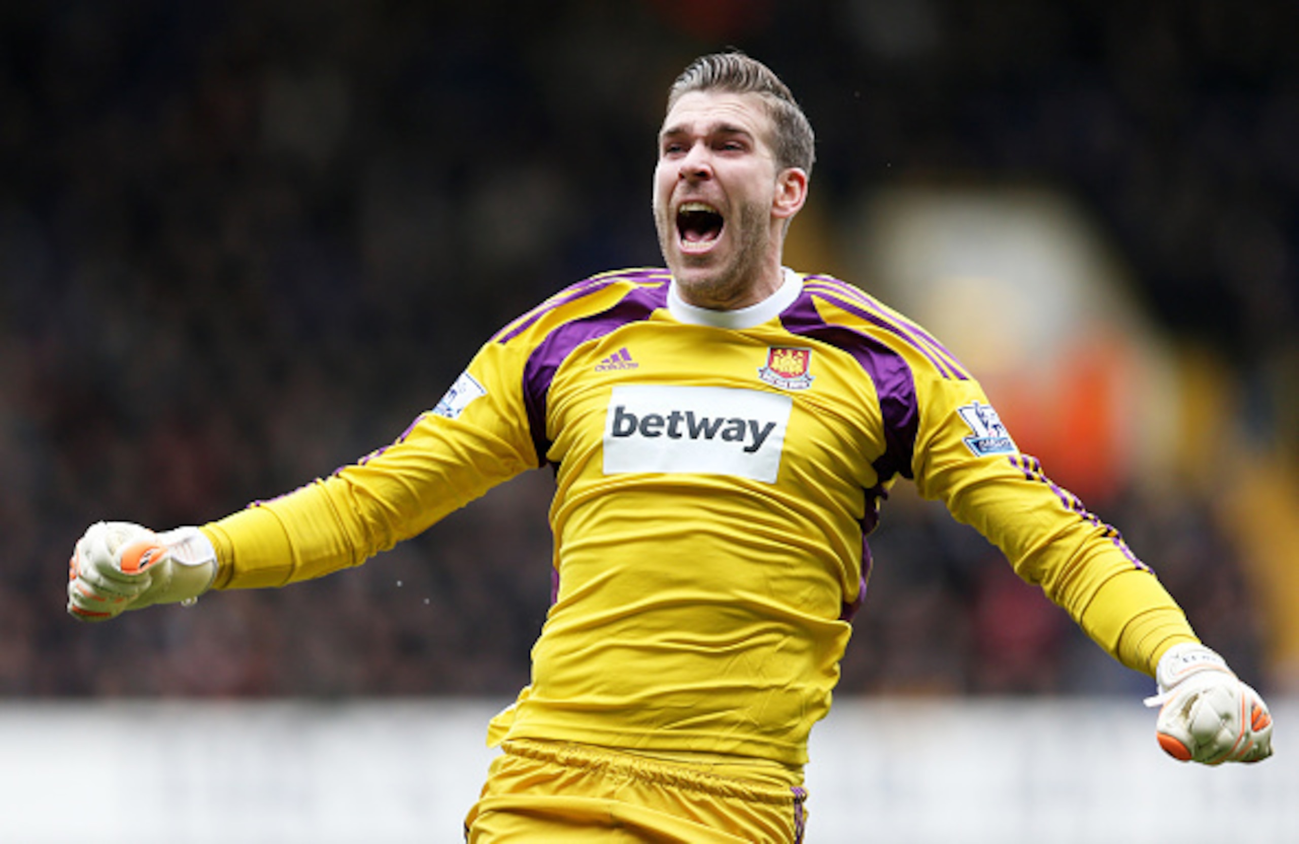 West Ham goalkeeper Adrian.