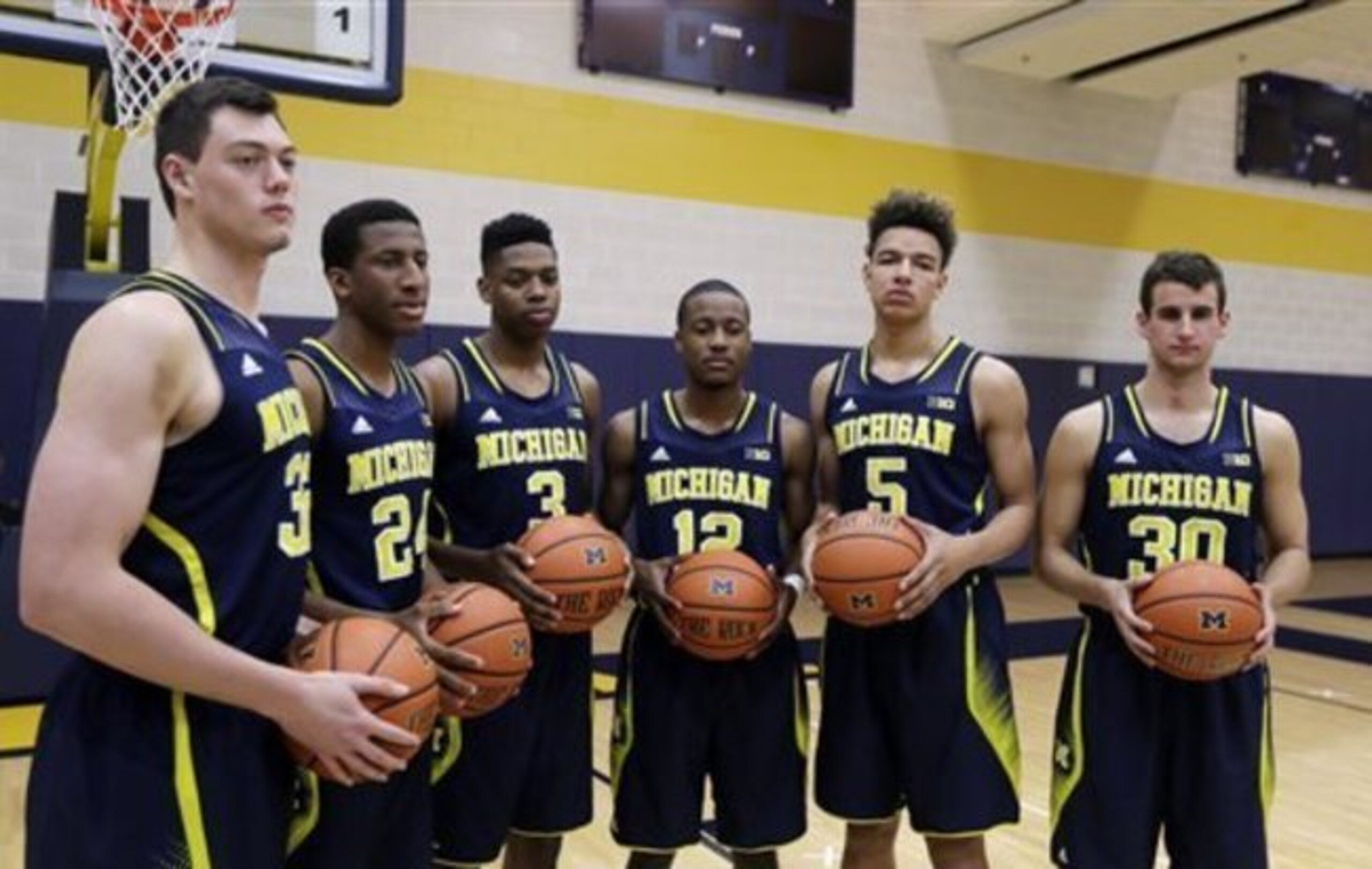 DJ Wilson (No. 5) redshirted due to a knee injury, but the rest of the freshmen contributed in some way in 2014-15.
