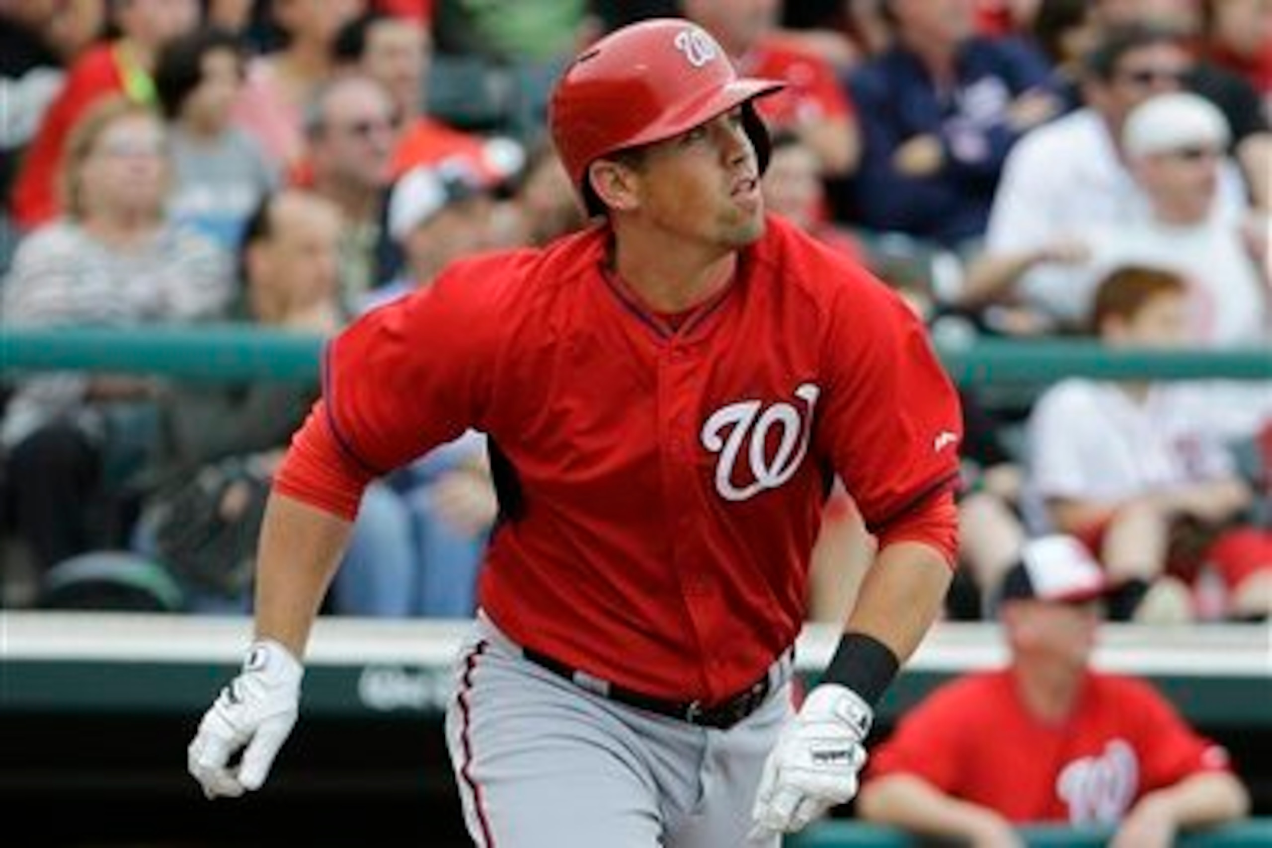 Tyler Moore leads Washington in hits and RBI so far in spring training. Tyler Moore leads Washington in hits and RBI so far in spring training.