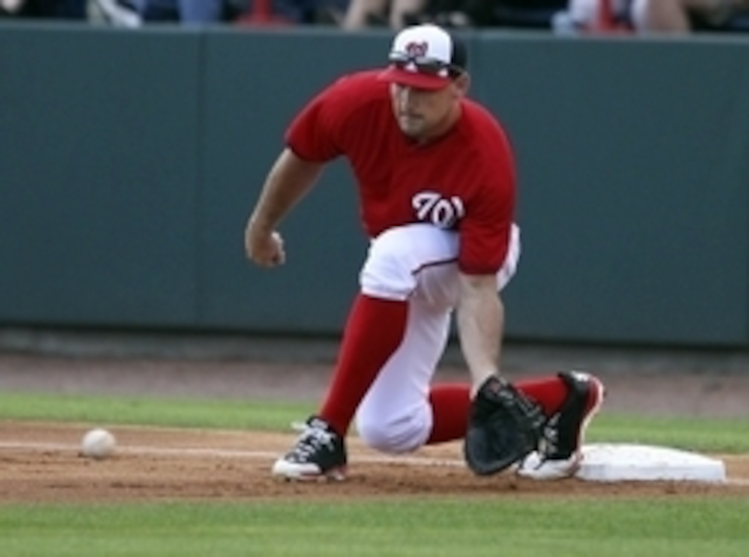 Ryan Zimmerman's transition to first base has been smooth so far in spring training. Ryan Zimmerman's transition to first base has been smooth so far in spring training.