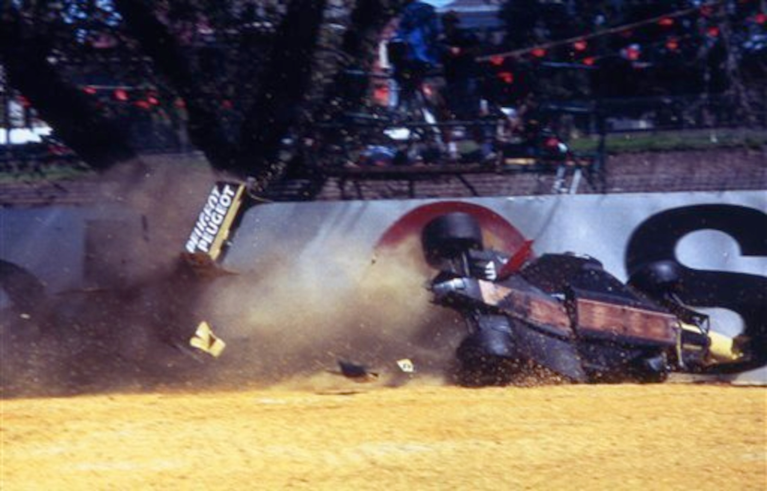 A first-lap crash for Martin Brundle in 1996 remains one of the most memorable Albert Park moments. He was unhurt.