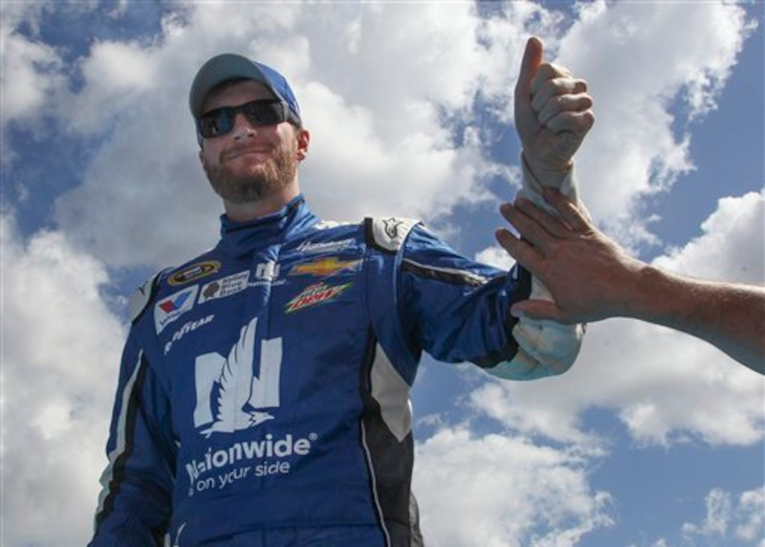 So far, Dale Earnhardt Jr. gives a thumbs up to the way his season is going.