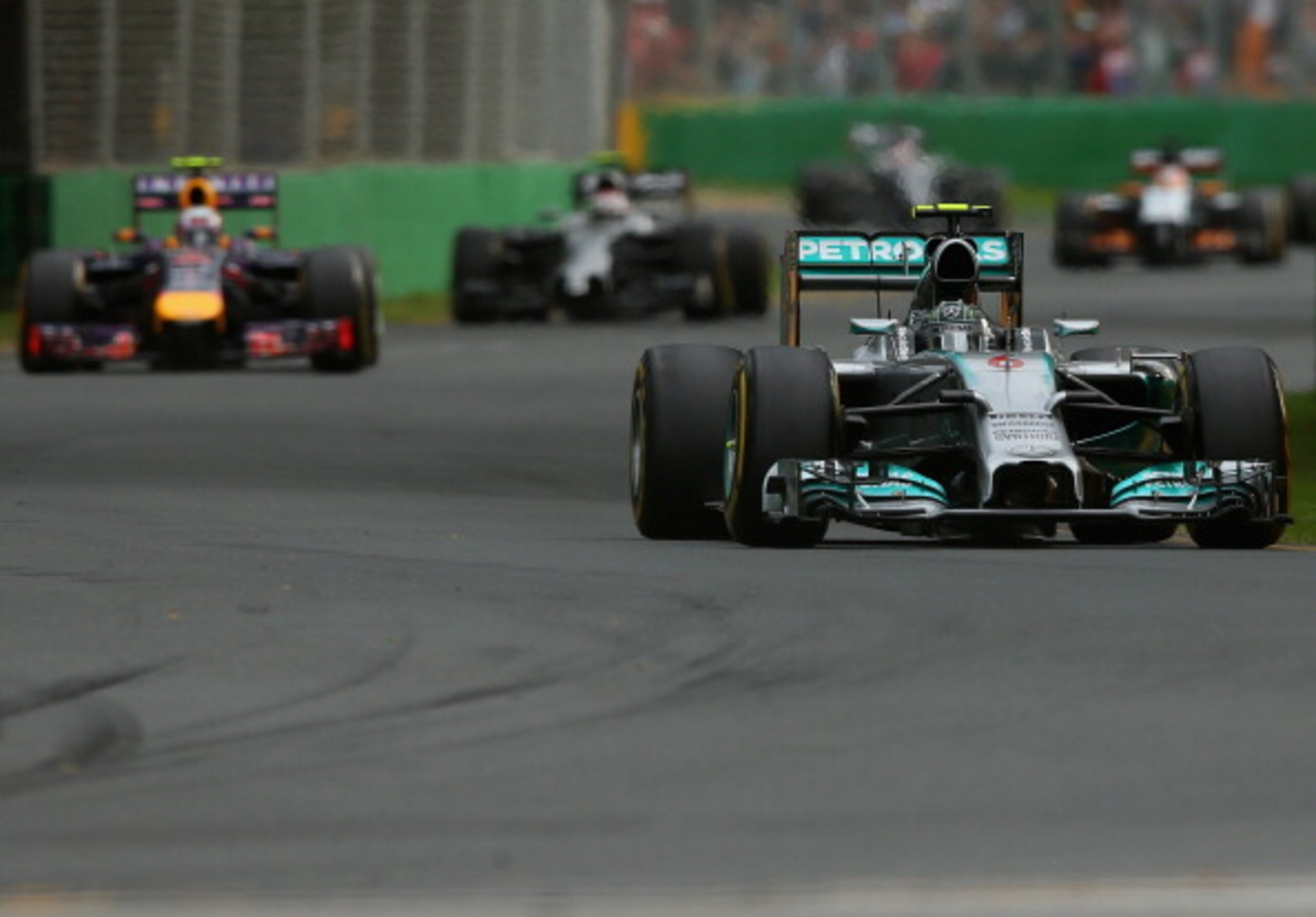 Nico Rosberg pulls away at the 2014 Australian Grand Prix.