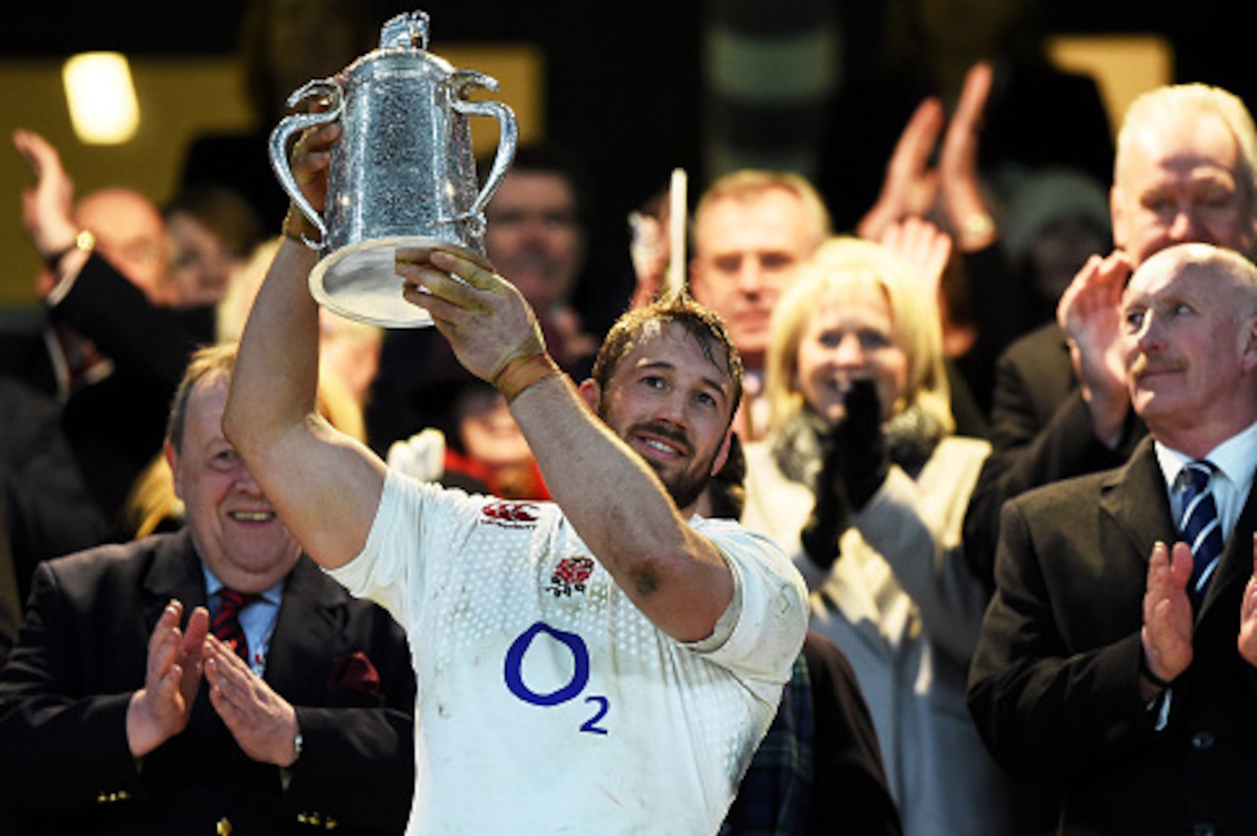 Chris Robshaw holds aloft the Calcutta Cup after England's victory against Scotland Chris Robshaw holds aloft the Calcutta Cup after England's victory against Scotland