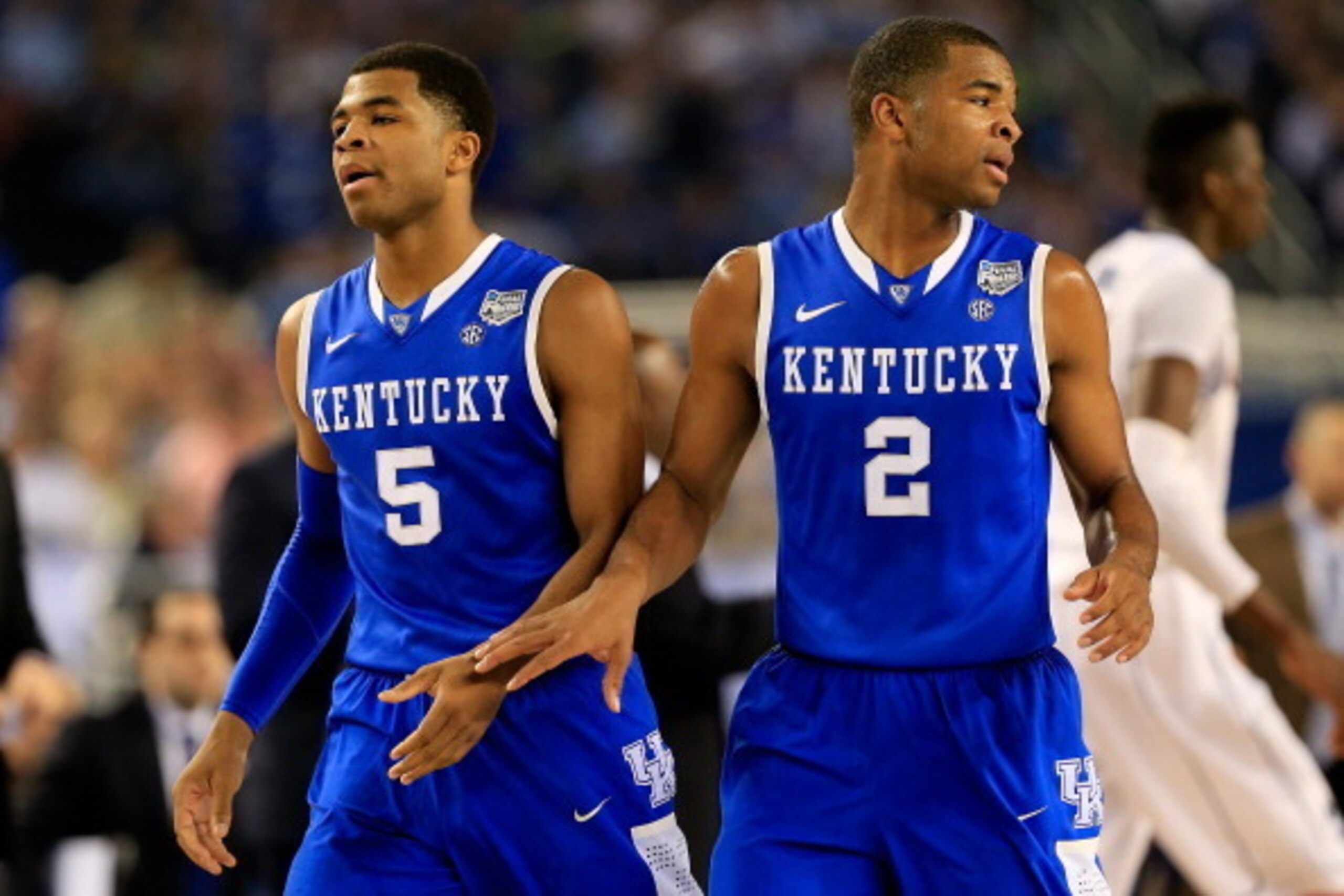 Andrew Harrison (left) and Aaron Harrison of Kentucky Andrew Harrison (left) and Aaron Harrison of Kentucky