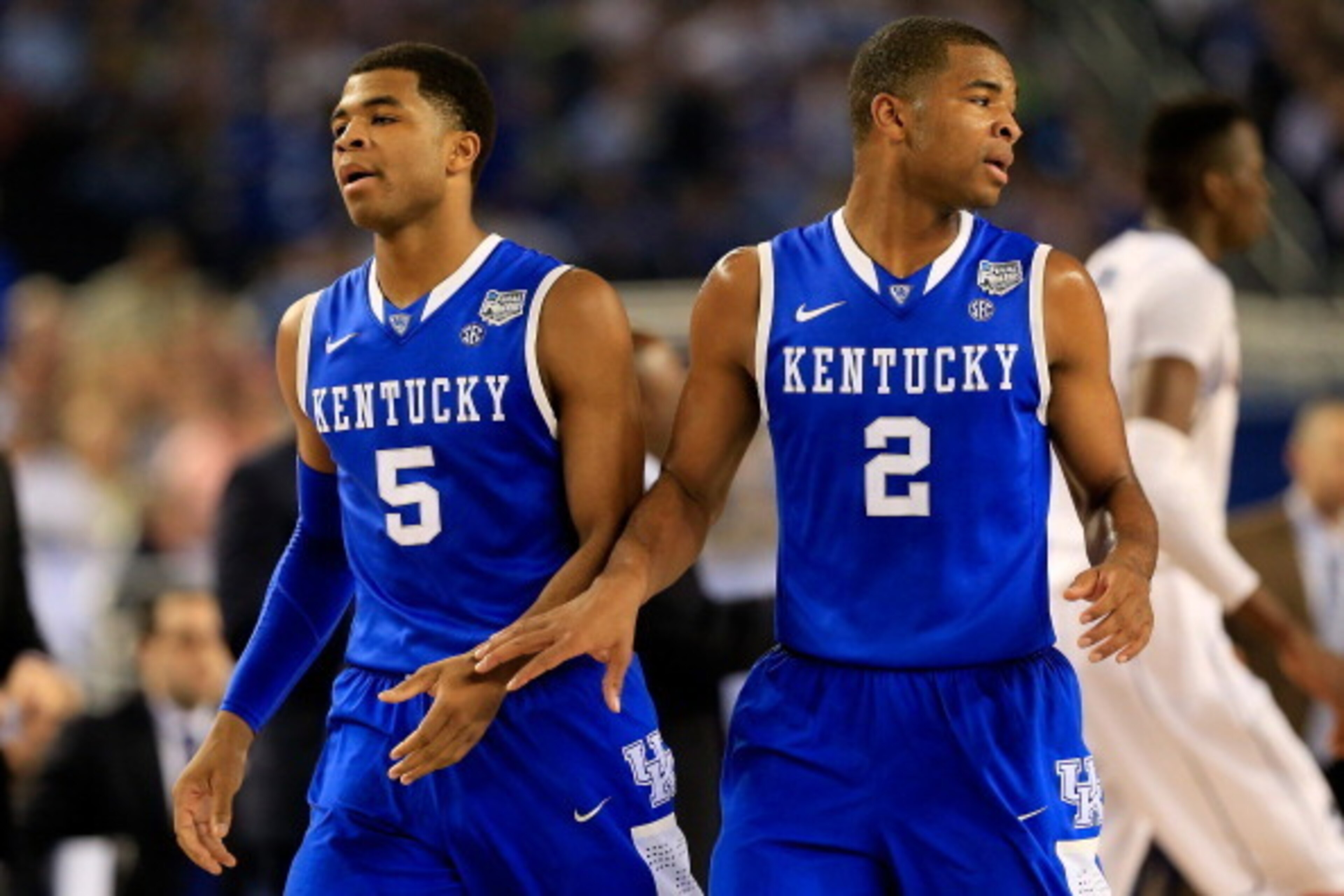 Andrew Harrison (left) and Aaron Harrison of Kentucky Andrew Harrison (left) and Aaron Harrison of Kentucky