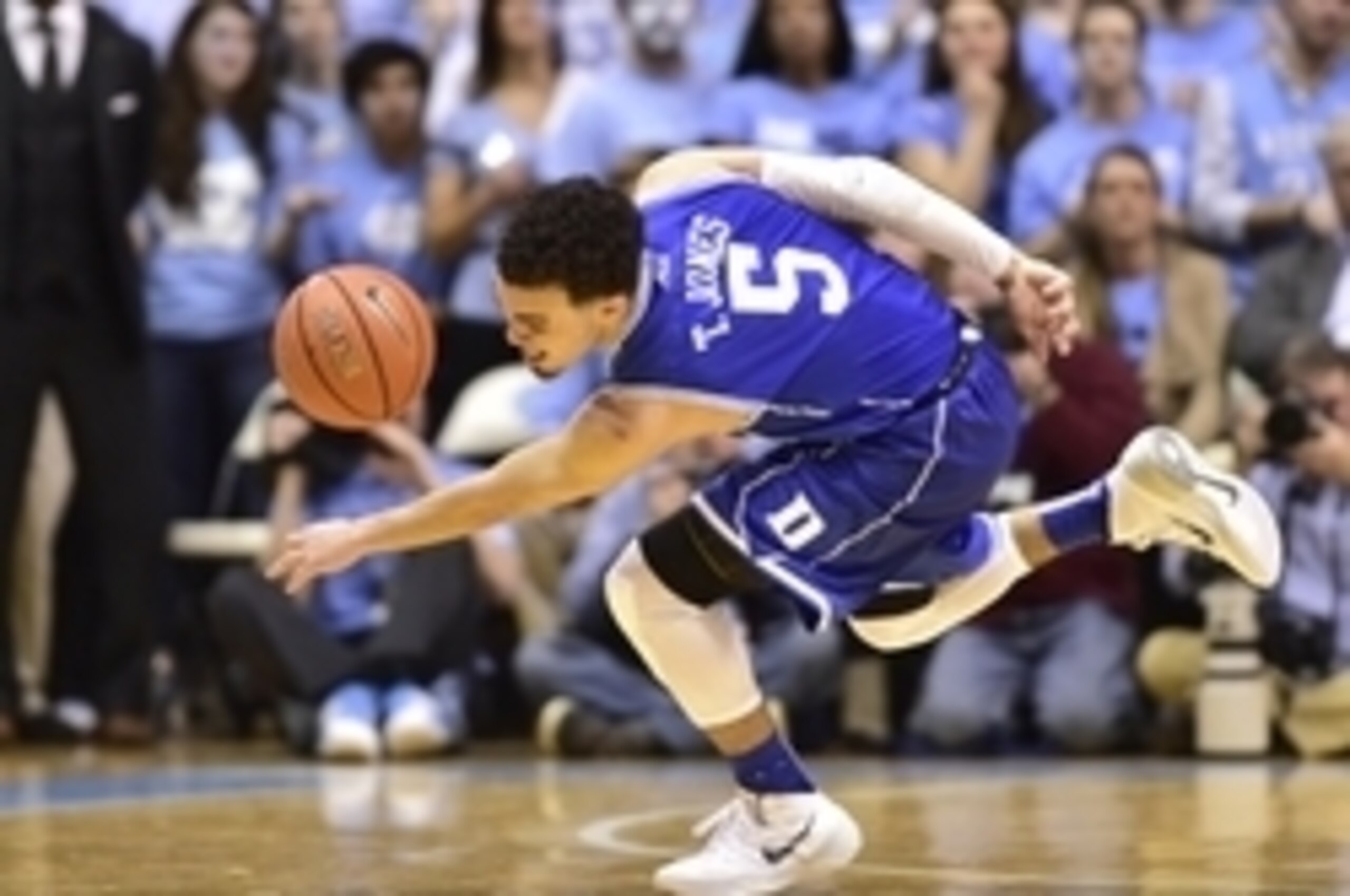 Duke's Tyus Jones, at times, has taken over games despite his diminutive stature. Duke's Tyus Jones, at times, has taken over games despite his diminutive stature.