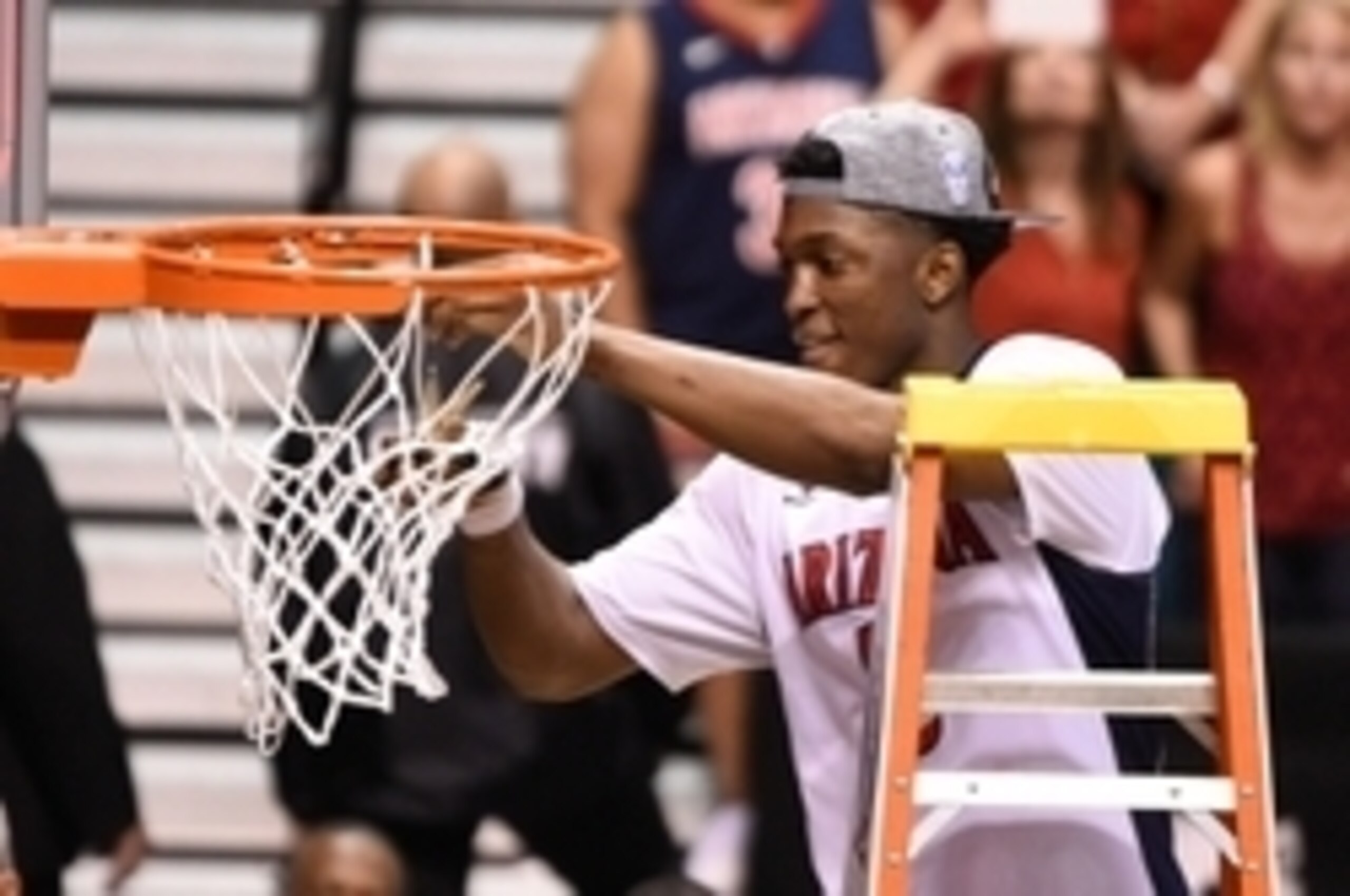 Arizona State's Stanley Johnson enjoyed cutting down the nets after the Pac-12 tournament, and plans to keep his scissors ready. Arizona State's Stanley Johnson enjoyed cutting down the nets after the Pac-12 tournament, and plans to keep his scissors ready.