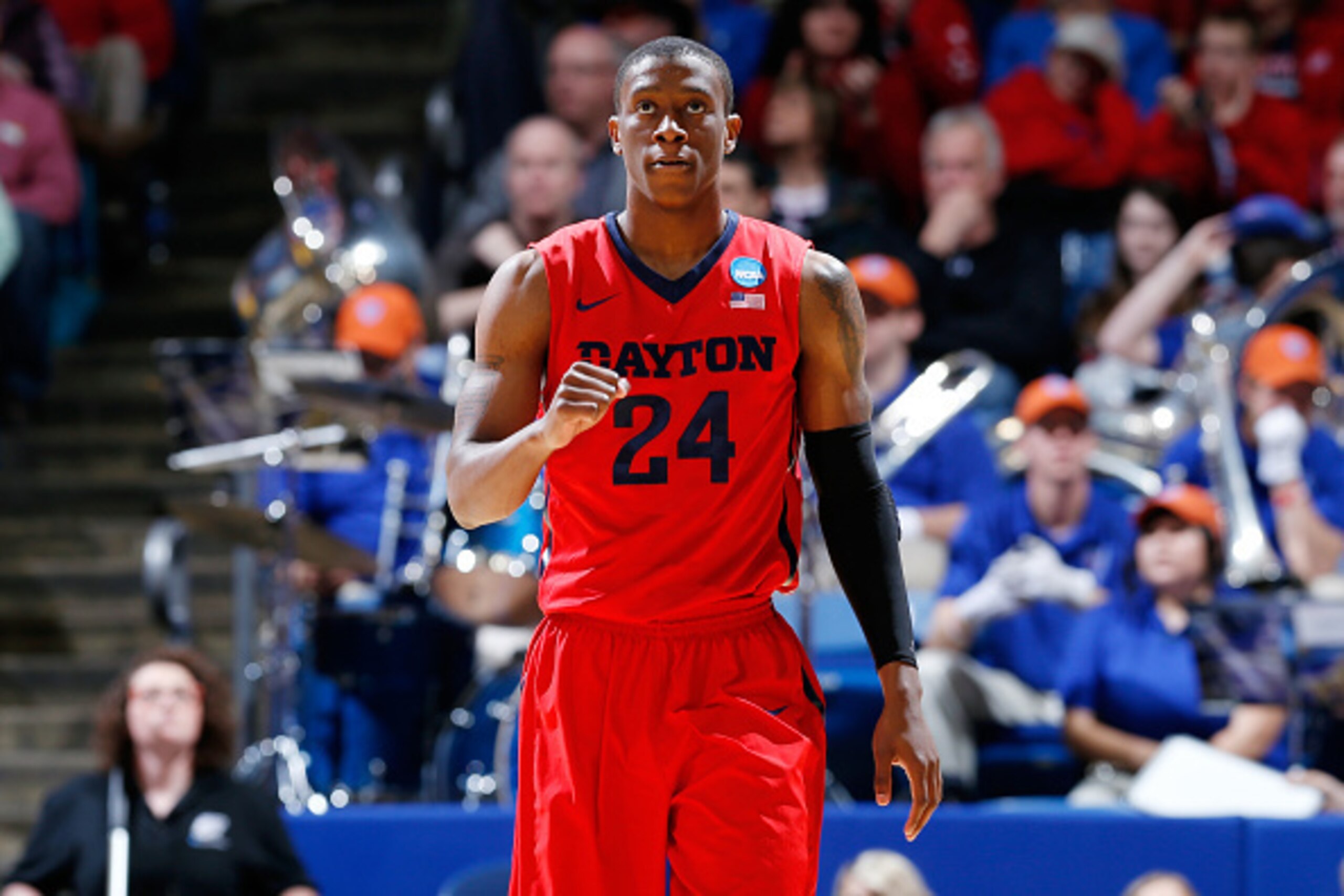Jordan Sibert battled foul trouble all night but hit the big shots when Dayton needed it most.