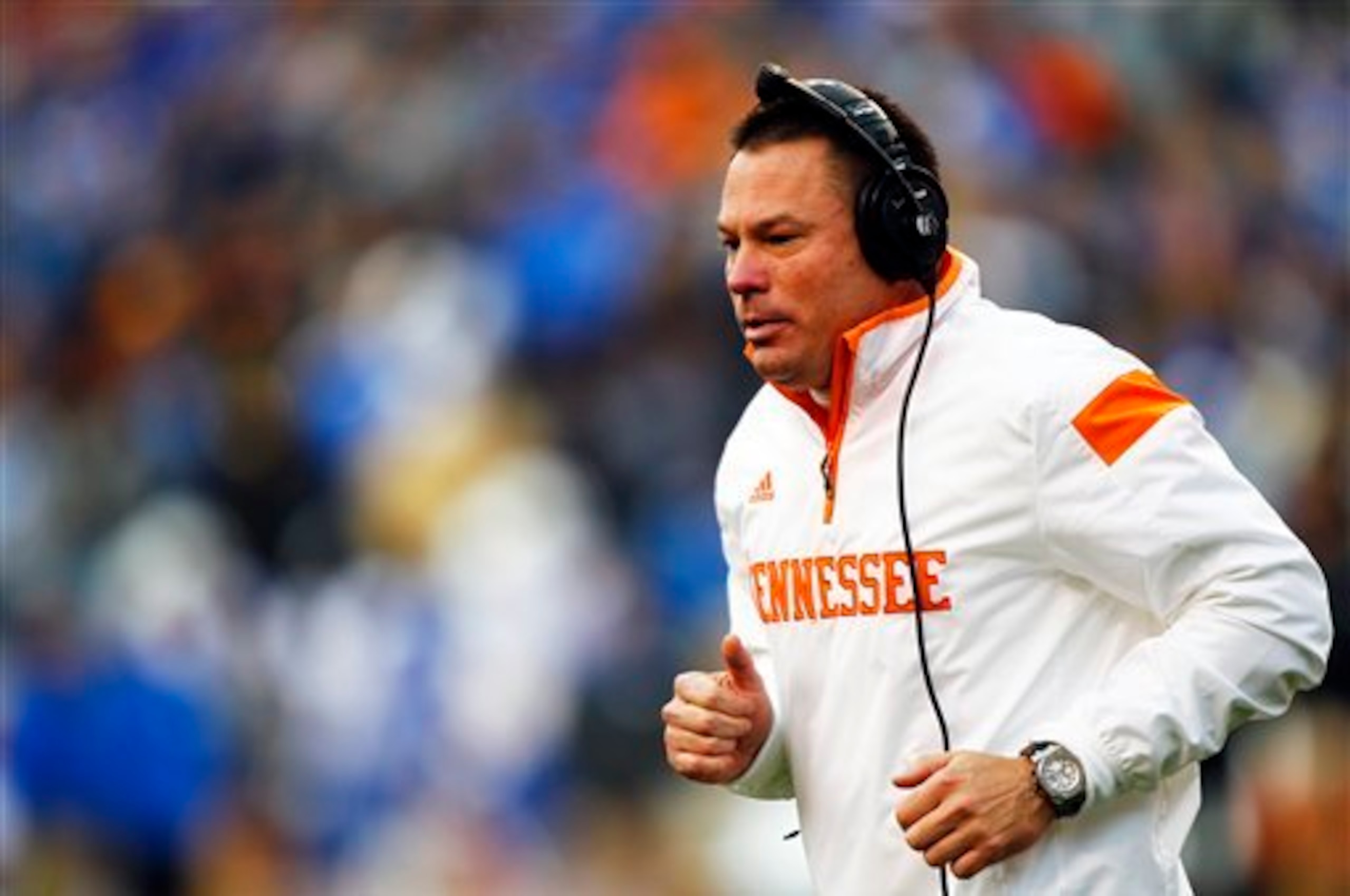 Butch Jones is gradually moving Tennessee forward in the SEC East. Butch Jones is gradually moving Tennessee forward in the SEC East.