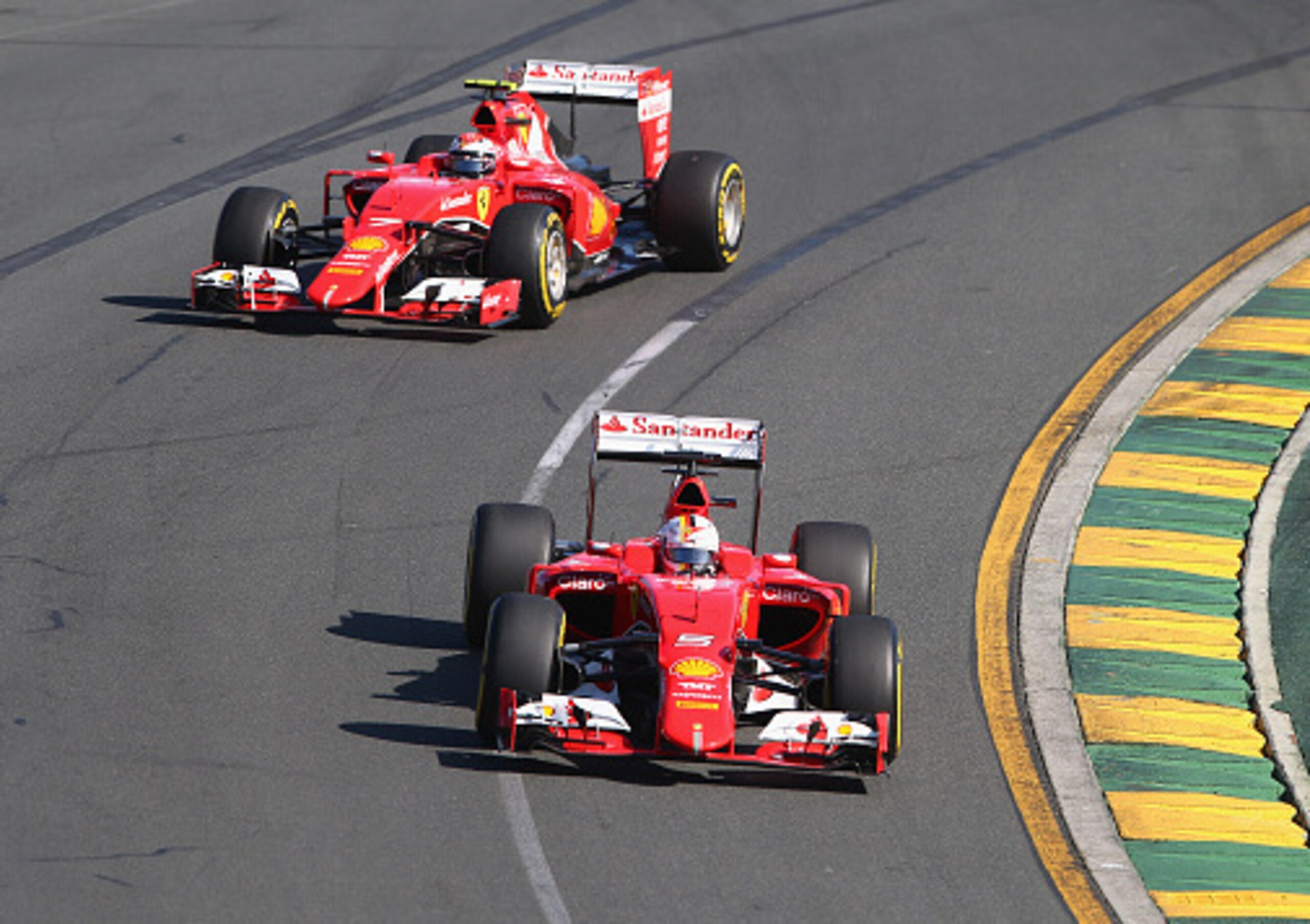 Kimi Raikkonen and Sebastian Vettel in Melbourne.
