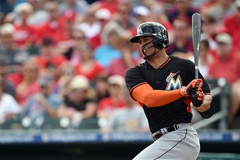 Giancarlo Stanton was up to his old tricks in spring training after a gruesome fastball to the face ended his 2014 season early.
