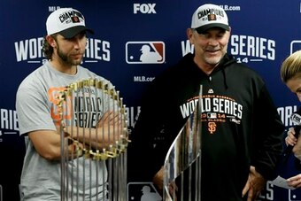 Madison Bumgarner and Bruce Bochy hope for a repeat performance in 2015.
