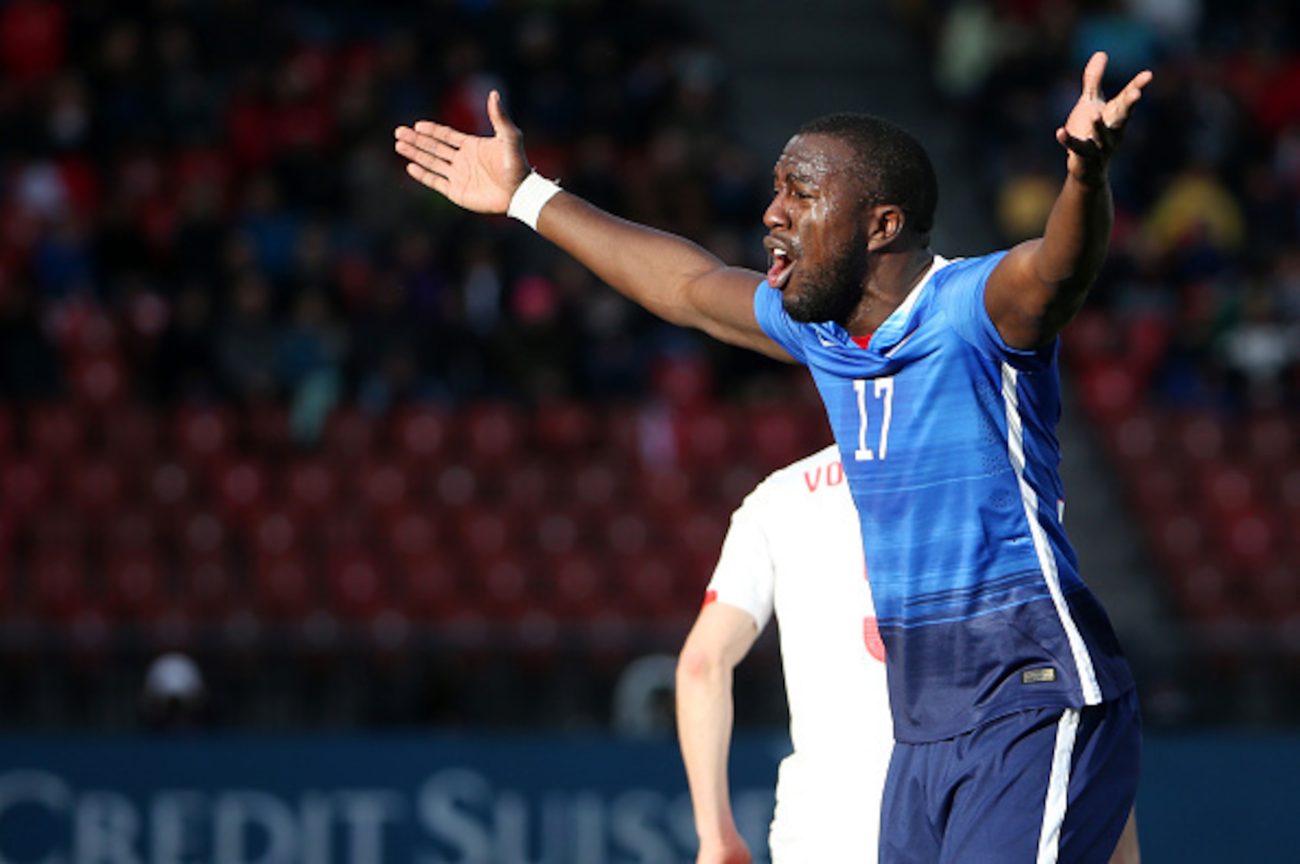 ZURICH, SWITZERLAND - MARCH 31: Jozy Altidore of the USA reacts during the international friendly match between Switzerland and the United States at Stadium Letzigrund on March 31, 2015 in Zurich, Switzerland. (Photo by Philipp Schmidli/Getty Images)
