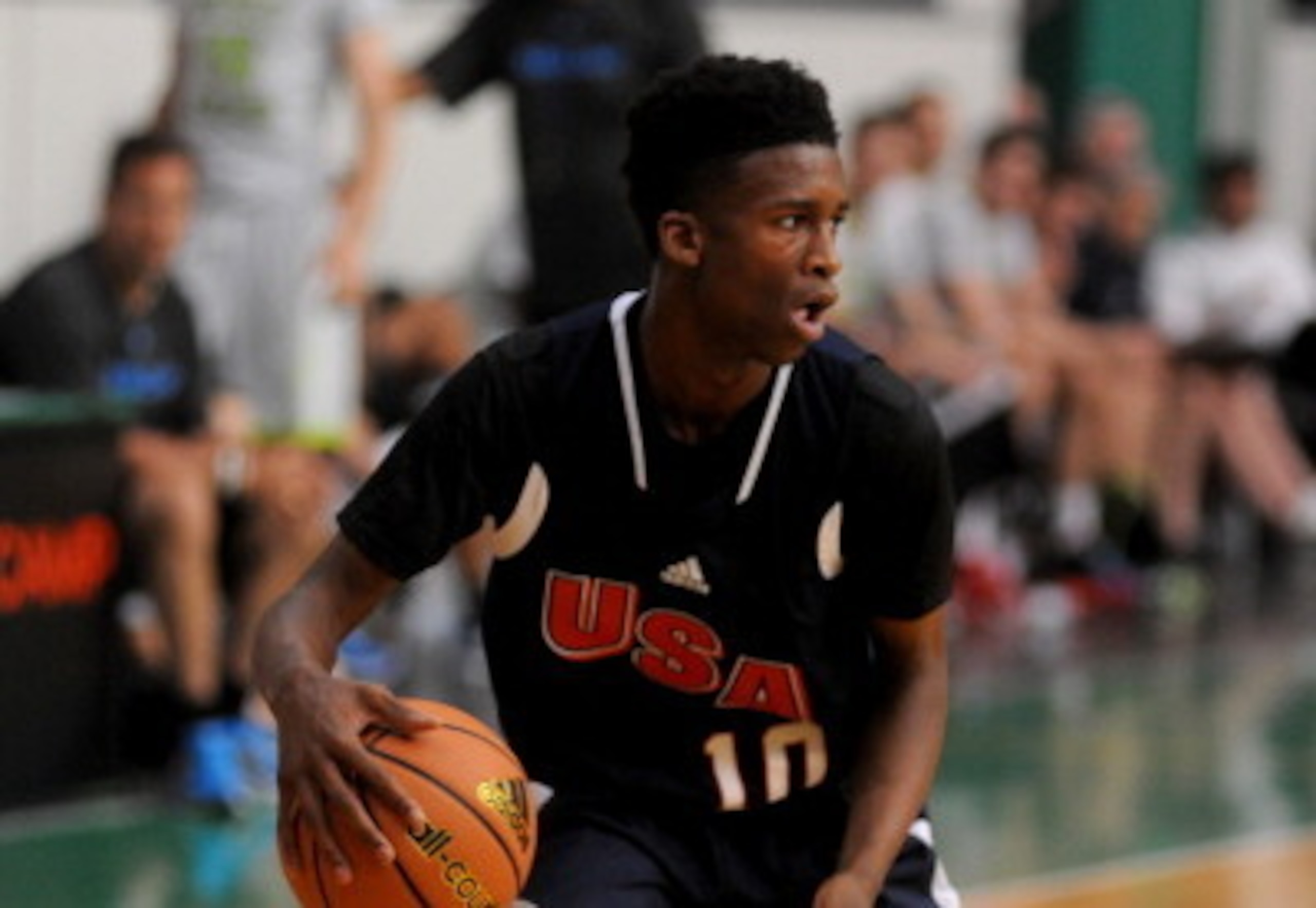 TREVISO, ITALY - JUNE 08:  Kobi Jordan-Simmons of team USA drives to the basket during adidas Eurocamp day two at La Ghirada sports center on June 8, 2014 in Treviso, Italy.  (Photo by Roberto Serra/Iguana Press/Getty Images)