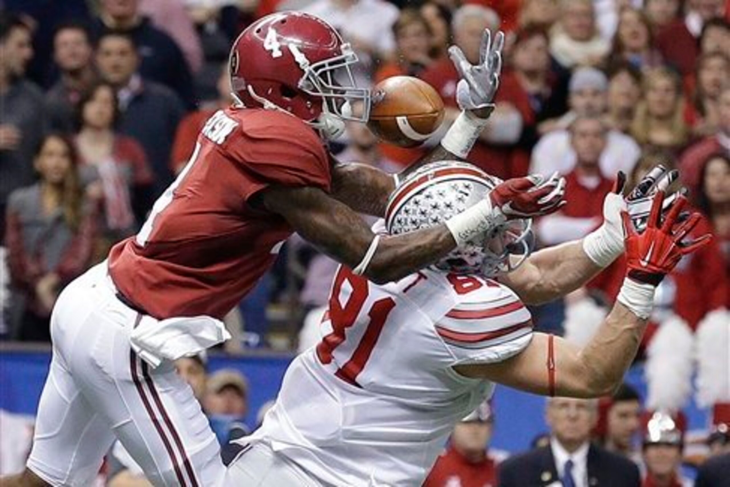 Alabama DB Eddie Jackson (left)
