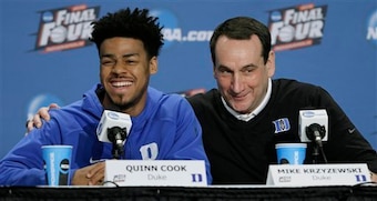 Quinn Cook (left) said and did some of the things Coach K couldn't.