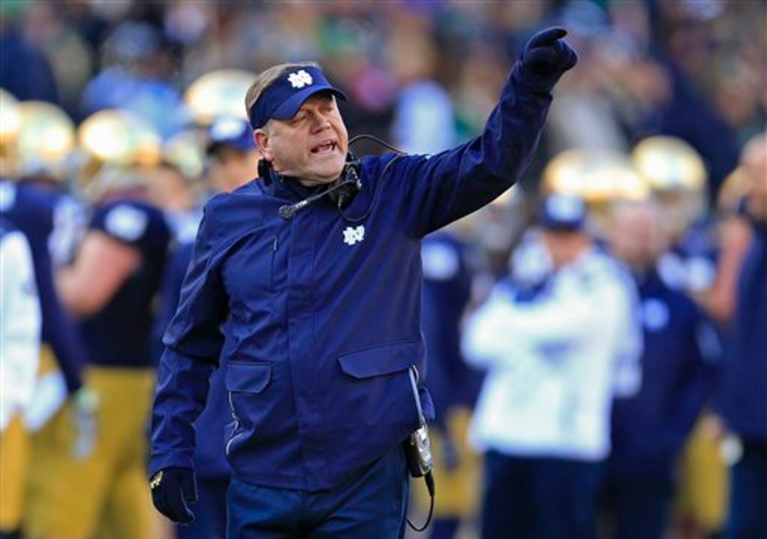 Brian Kelly will lead Notre Dame into a rare game at Fenway Park.