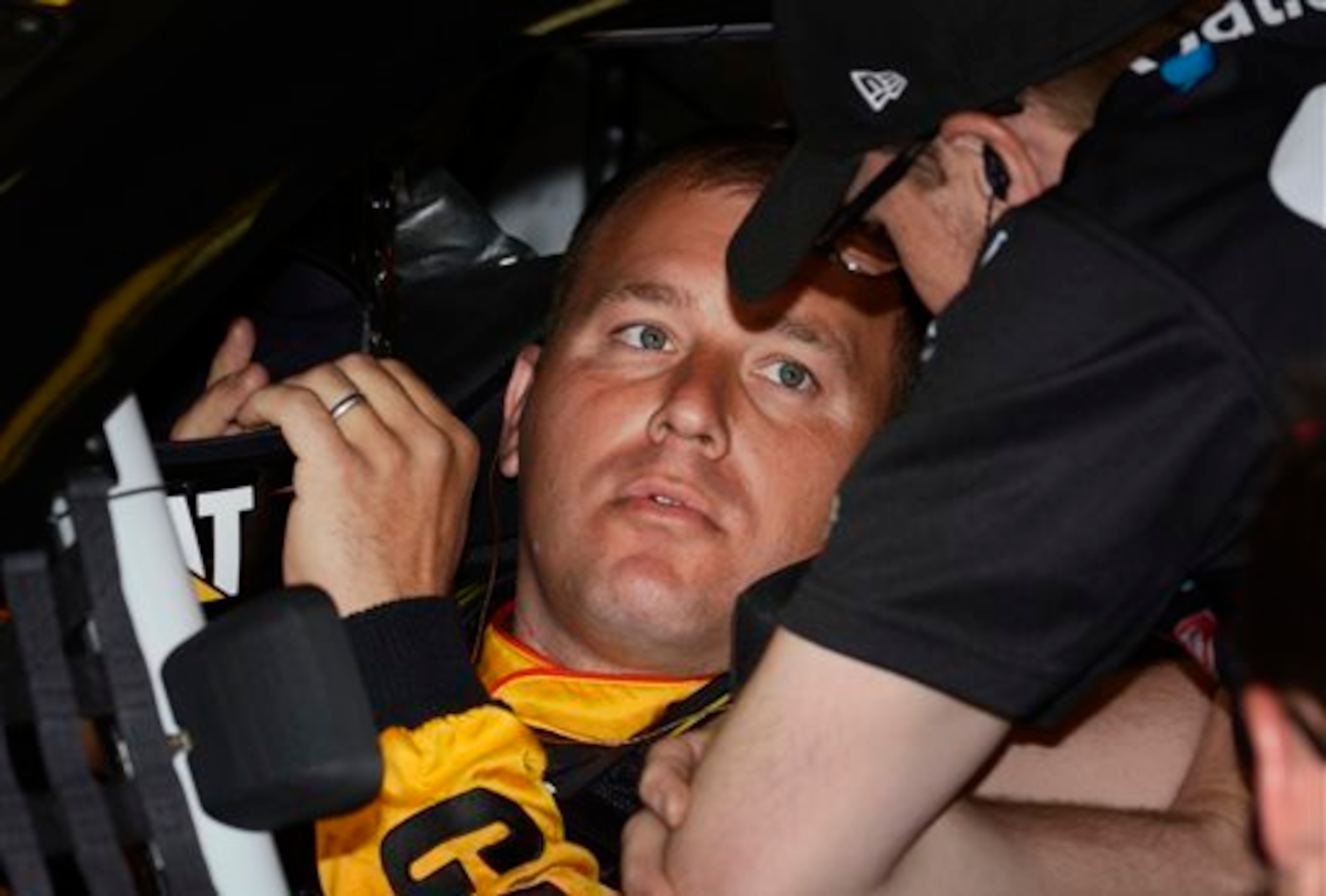 Ryan Newman confers with crew chief Luke Lambert. Were they talking about tires?