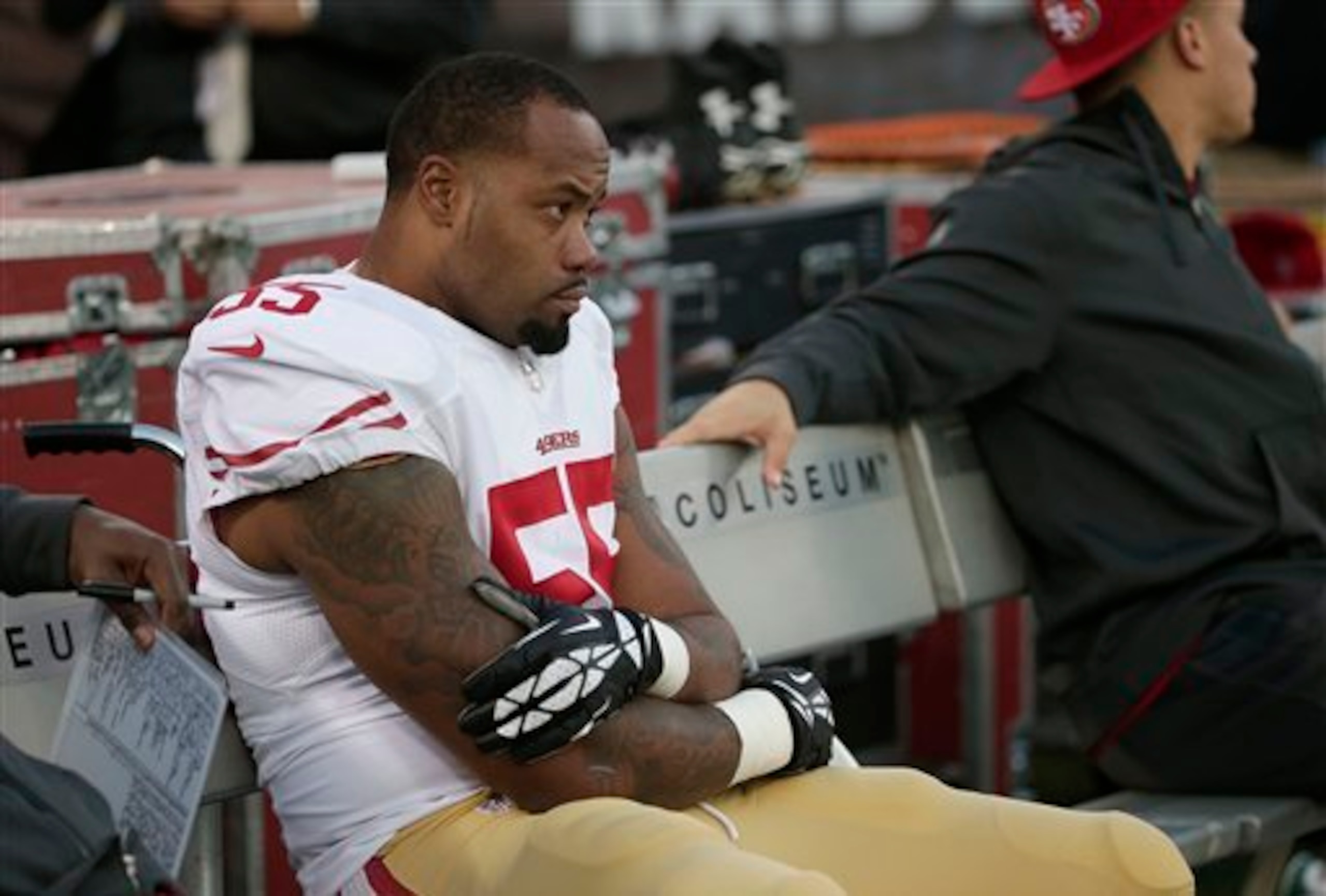 Linebacker Ahmad Brooks saw his playing time diminish after the emergence of fellow LB Aaron Lynch.