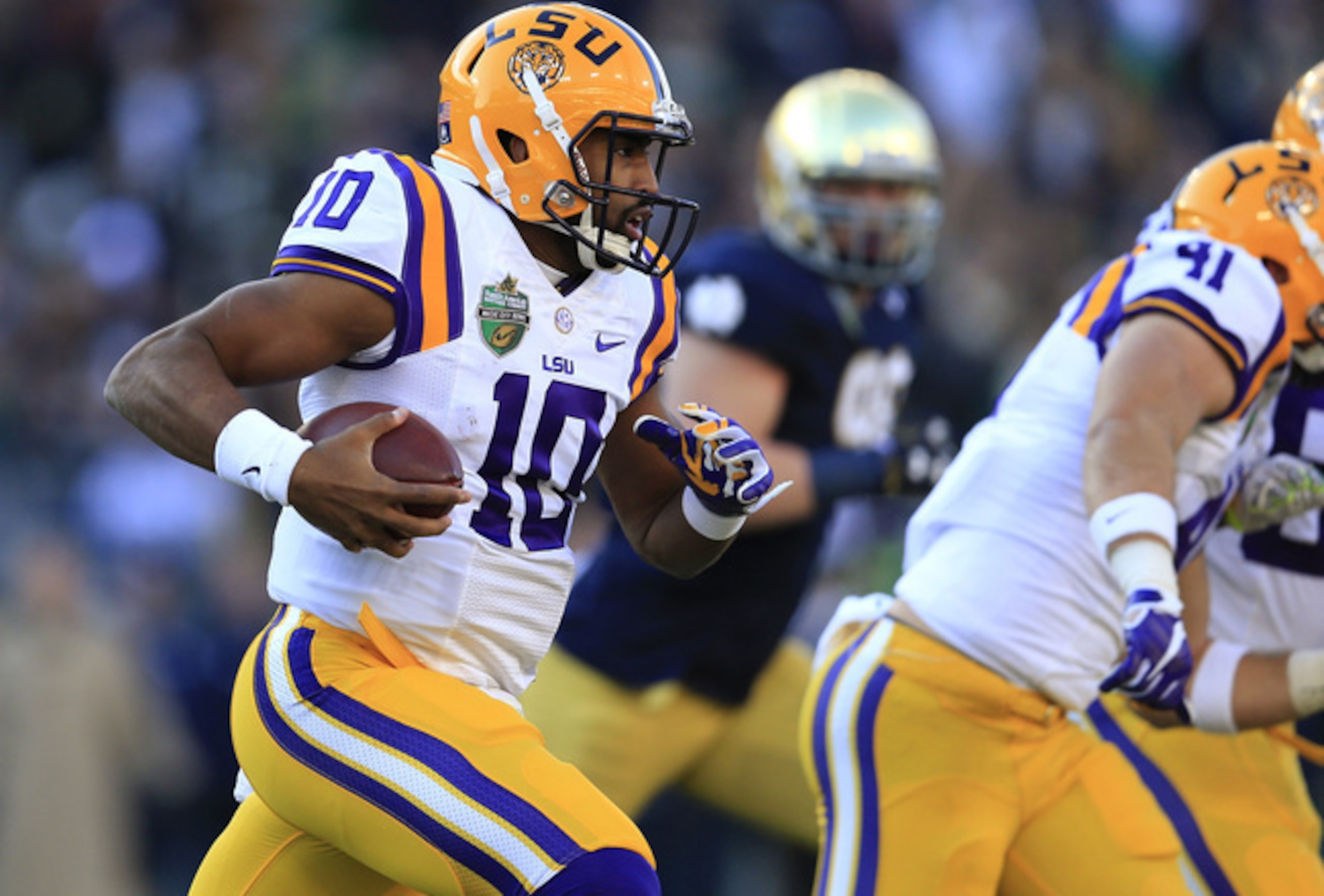 Anthony Jennings played well in LSU's spring game Saturday but so did rival Brandon Harris.