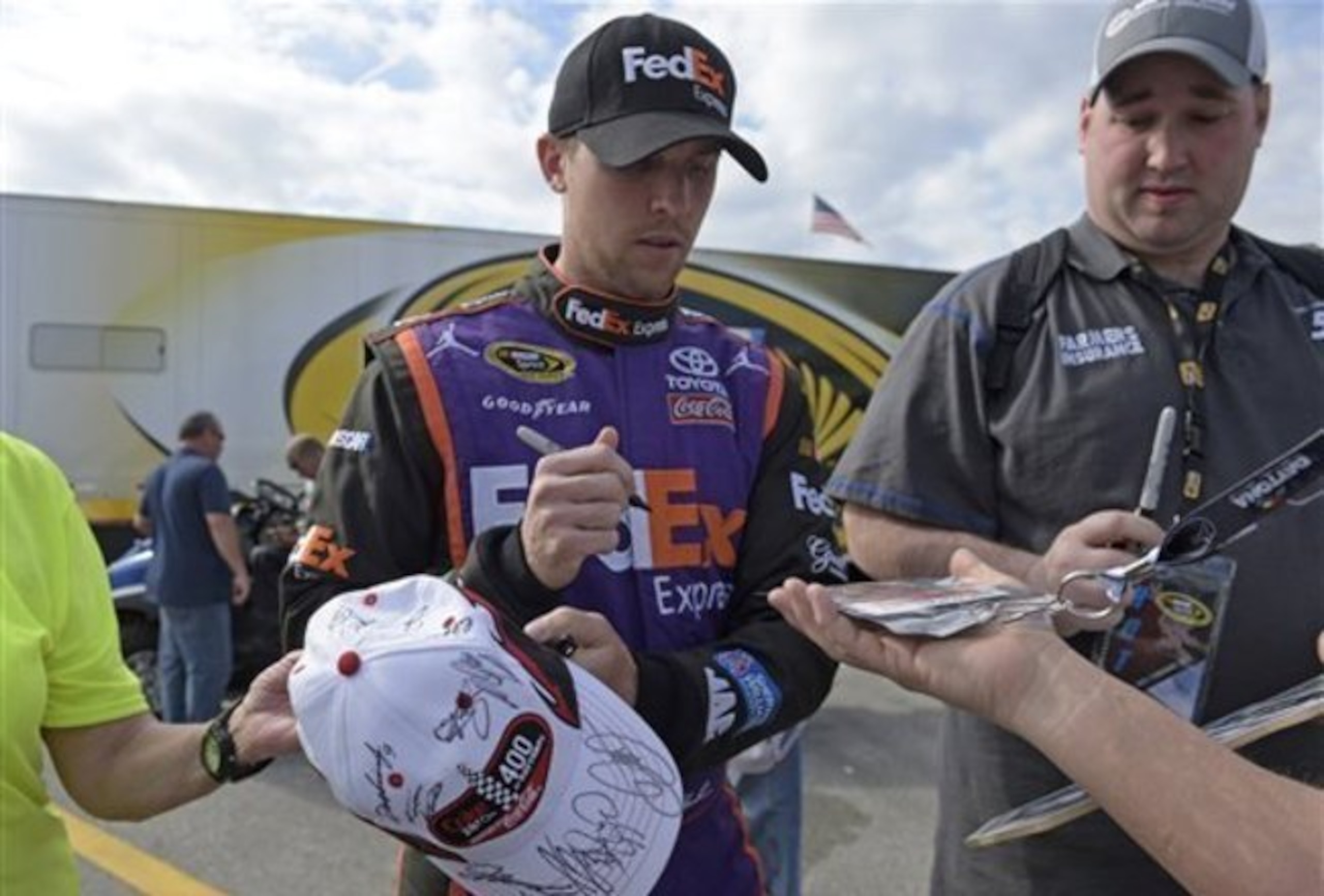 If Denny Hamlin is healthy Saturday, he would love to win once again on his home track.