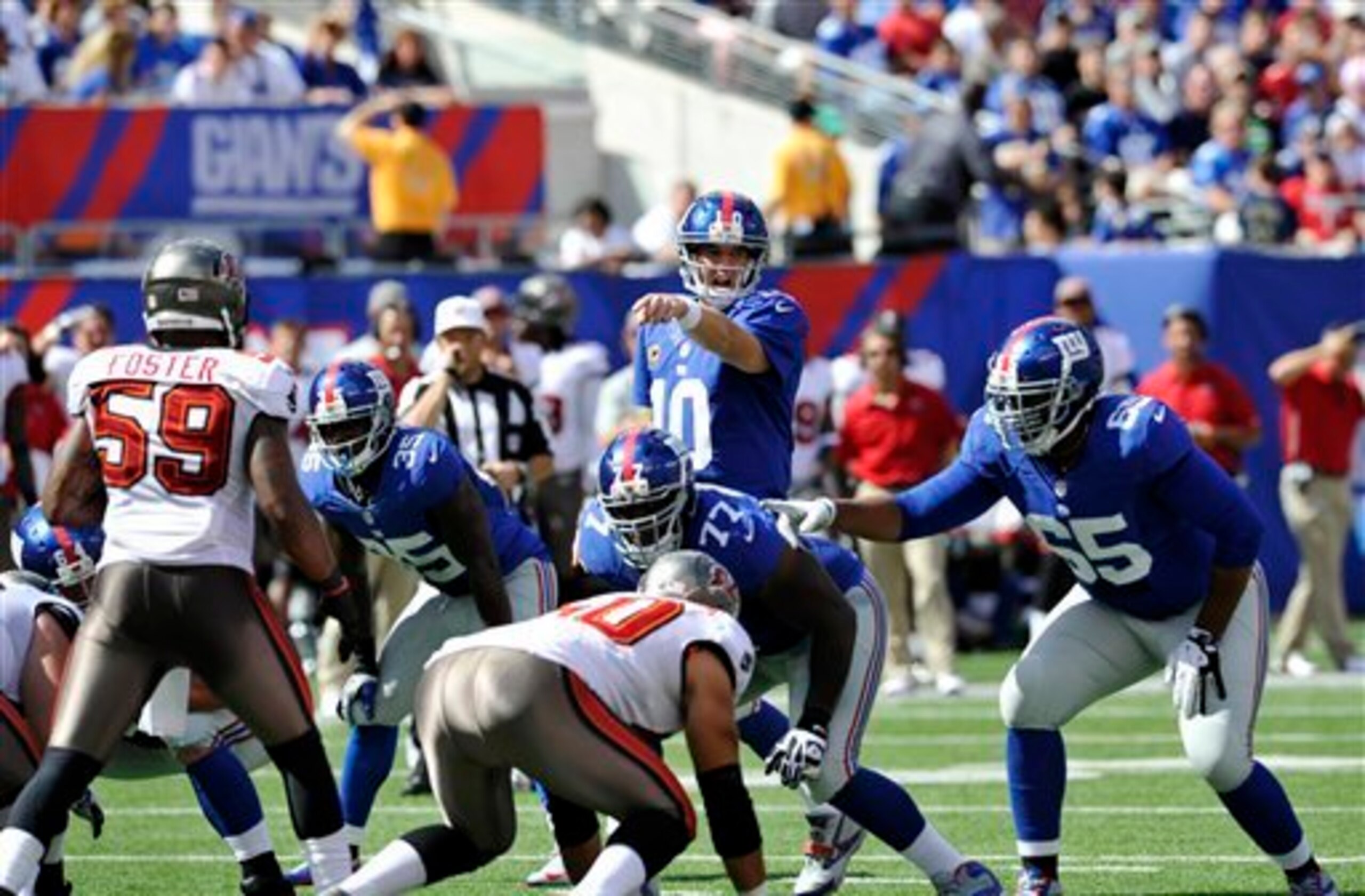 Giants vs. Buccaneers, 2012. Giants vs. Buccaneers, 2012.