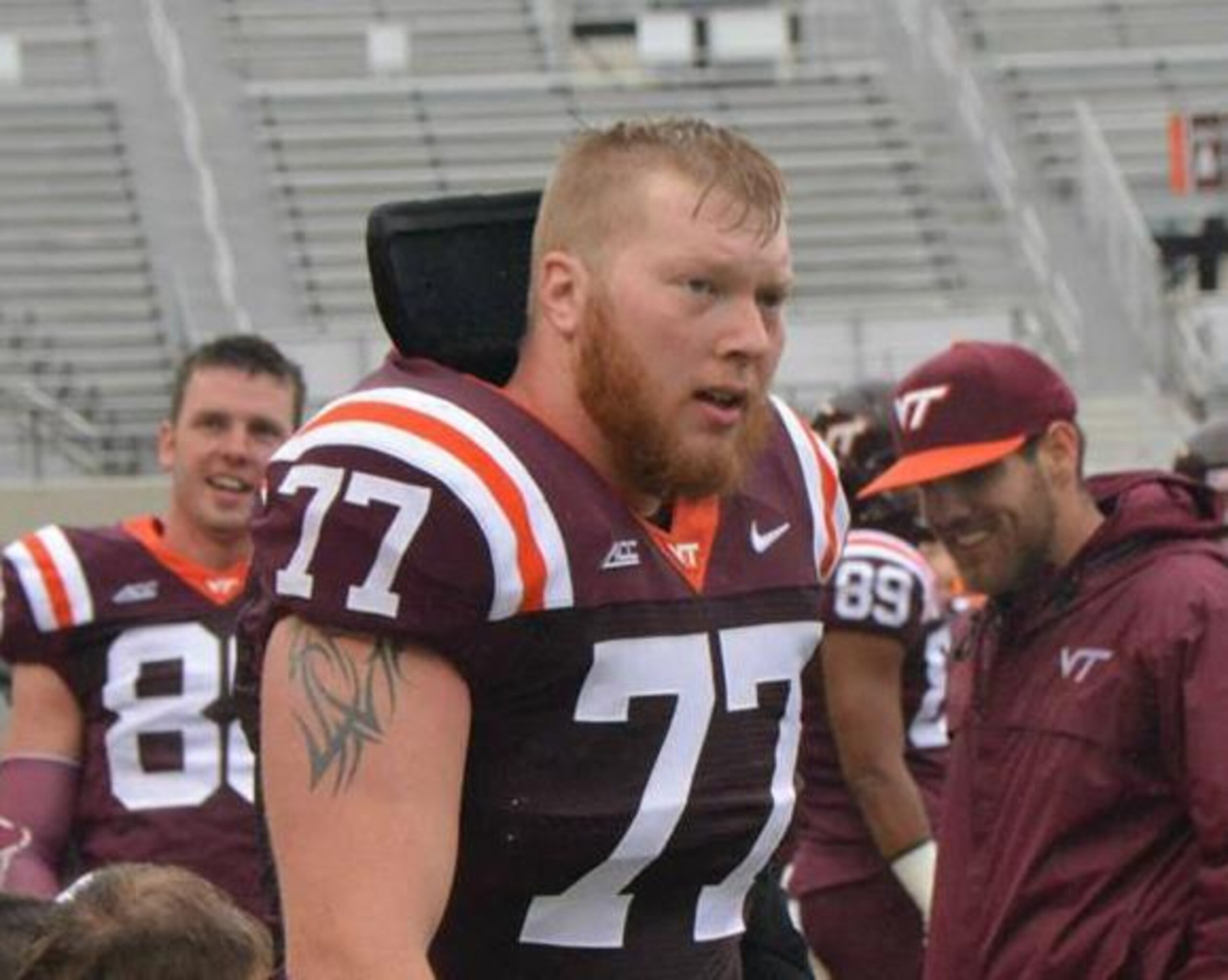 Virginia Tech offensive tackle Wade Hansen
