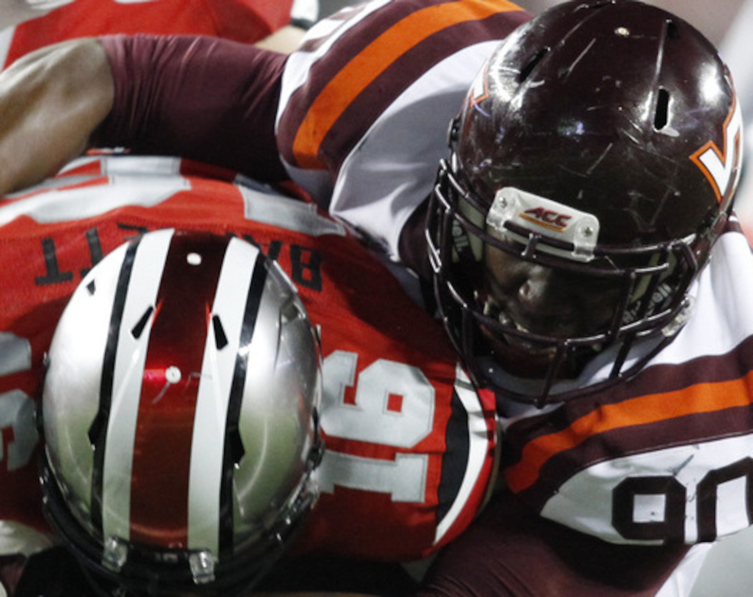 Dadi Nicolas brings down Ohio State's J.T. Barrett last September