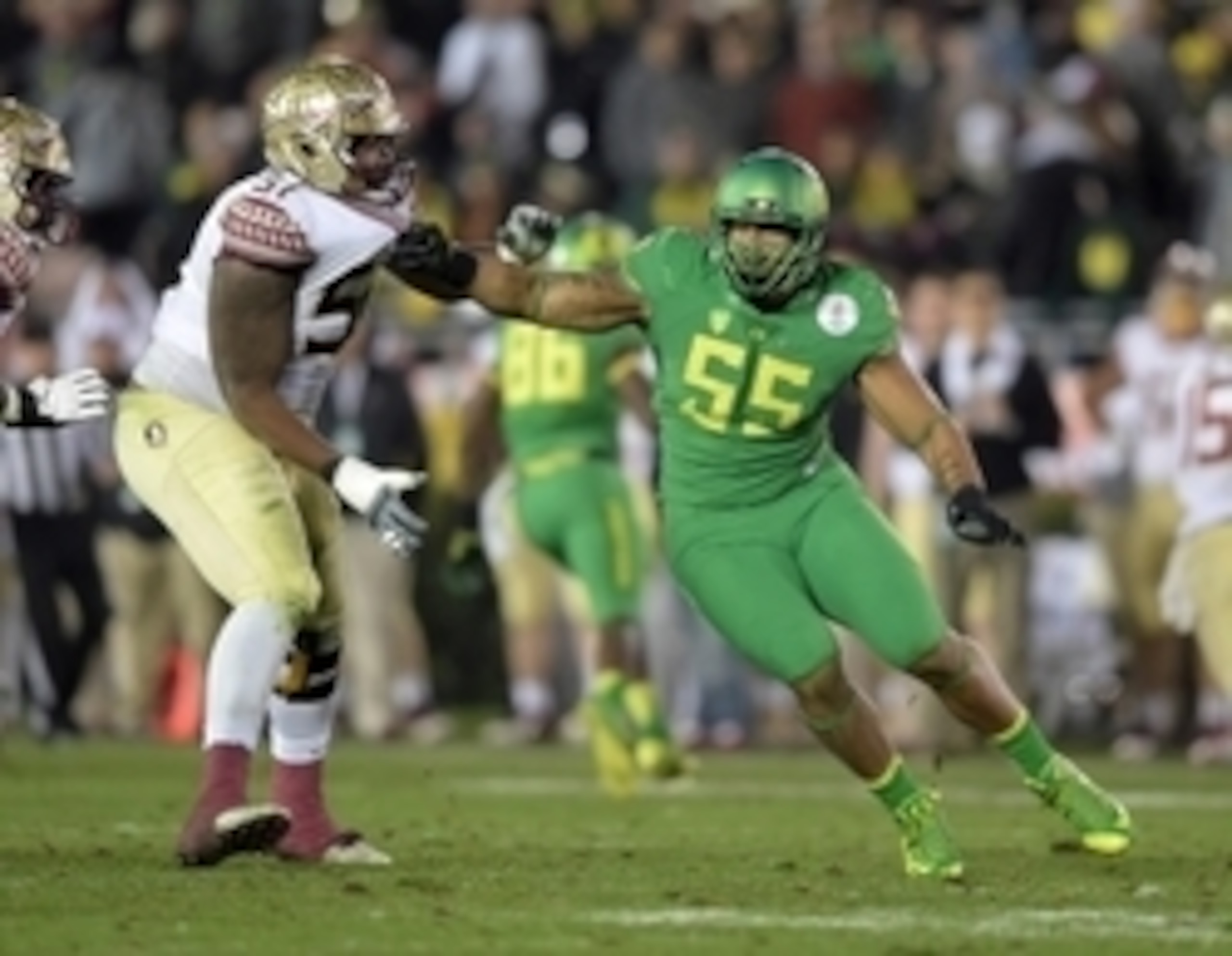 Tui Talia will step into a much bigger role on Oregon's defensive line this fall.