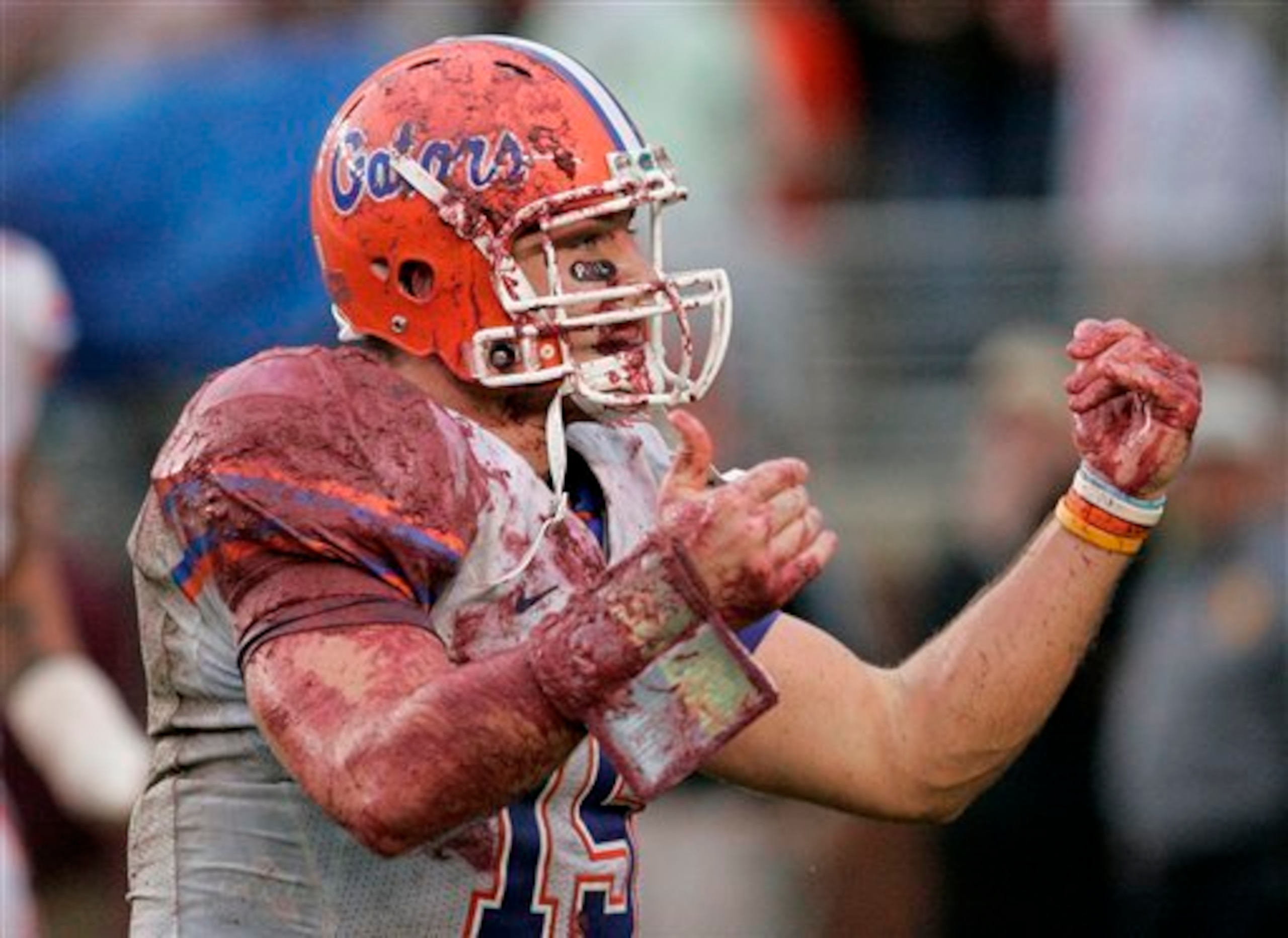 In 2008, Tim Tebow got memorably dirty while dominating the Seminoles.