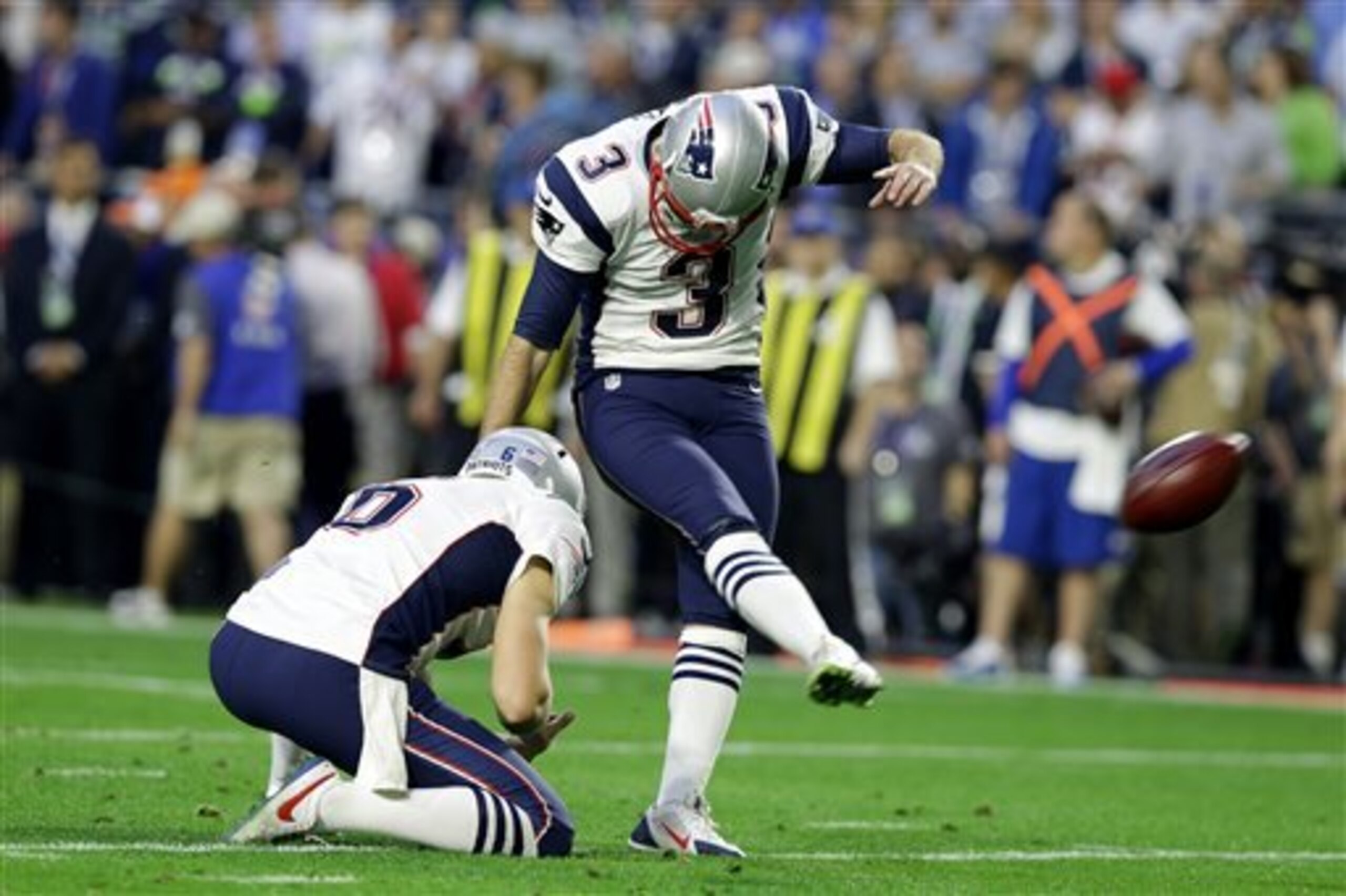 Stephen Gostkowski (3) played for Memphis prior to the Tigers joining the American Athletic Conference.