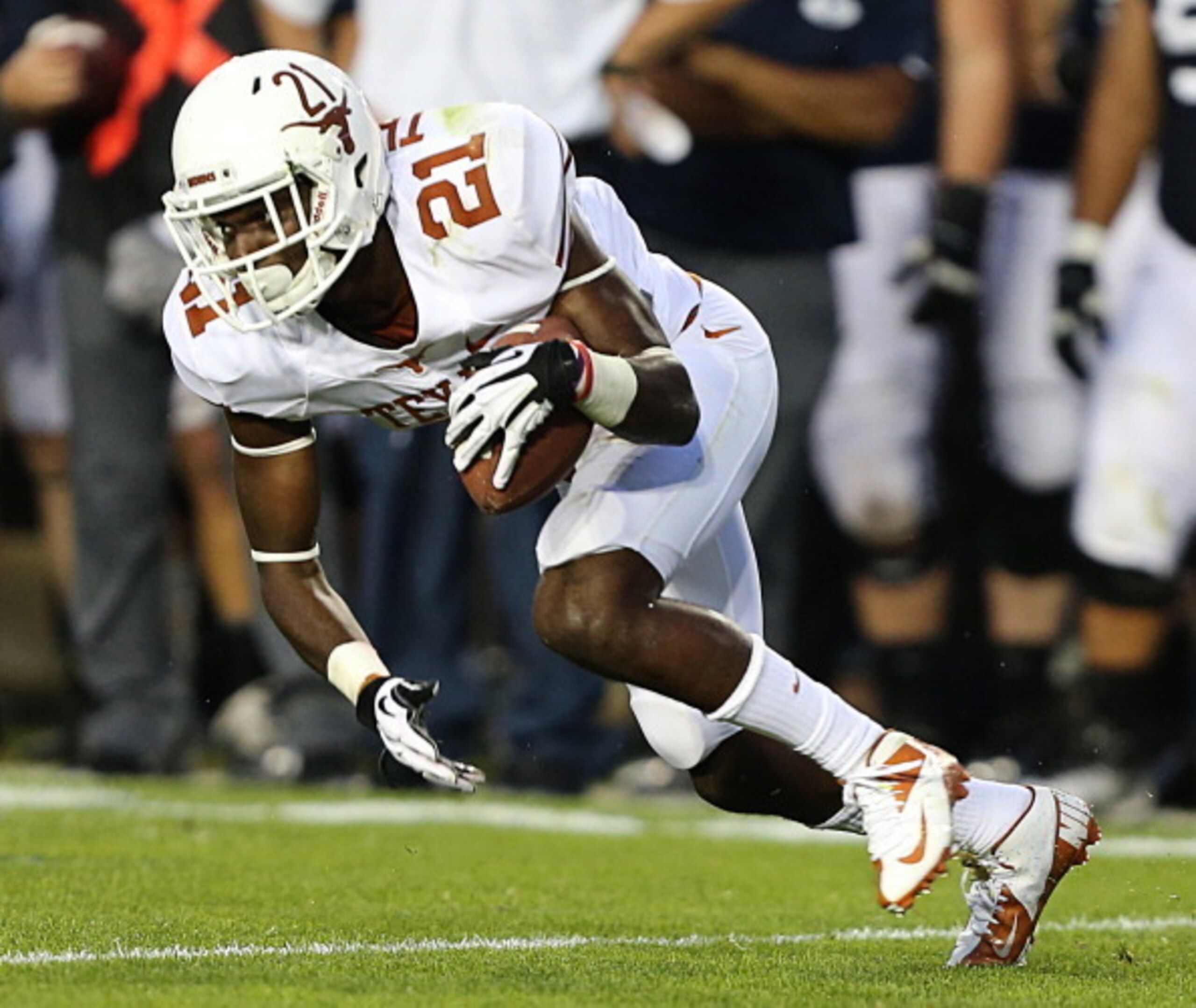 Texas enters the offseason without much experienced depth, especially behind top corner Duke Thomas (pictured).
