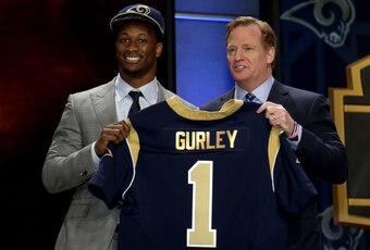 Todd Gurley (St. Louis, No. 10 overall) became the first running back taken in the top 10 since Trent Richardson (Indianapolis Colts, No. 3) in 2012