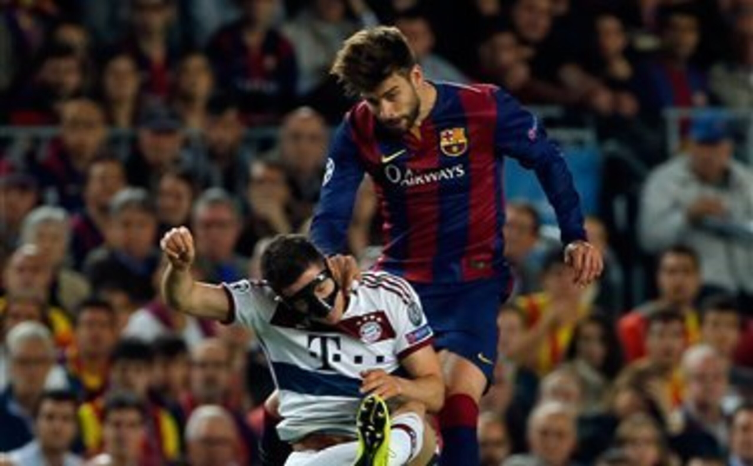 Gerard Pique won everything at the back for Barcelona.
