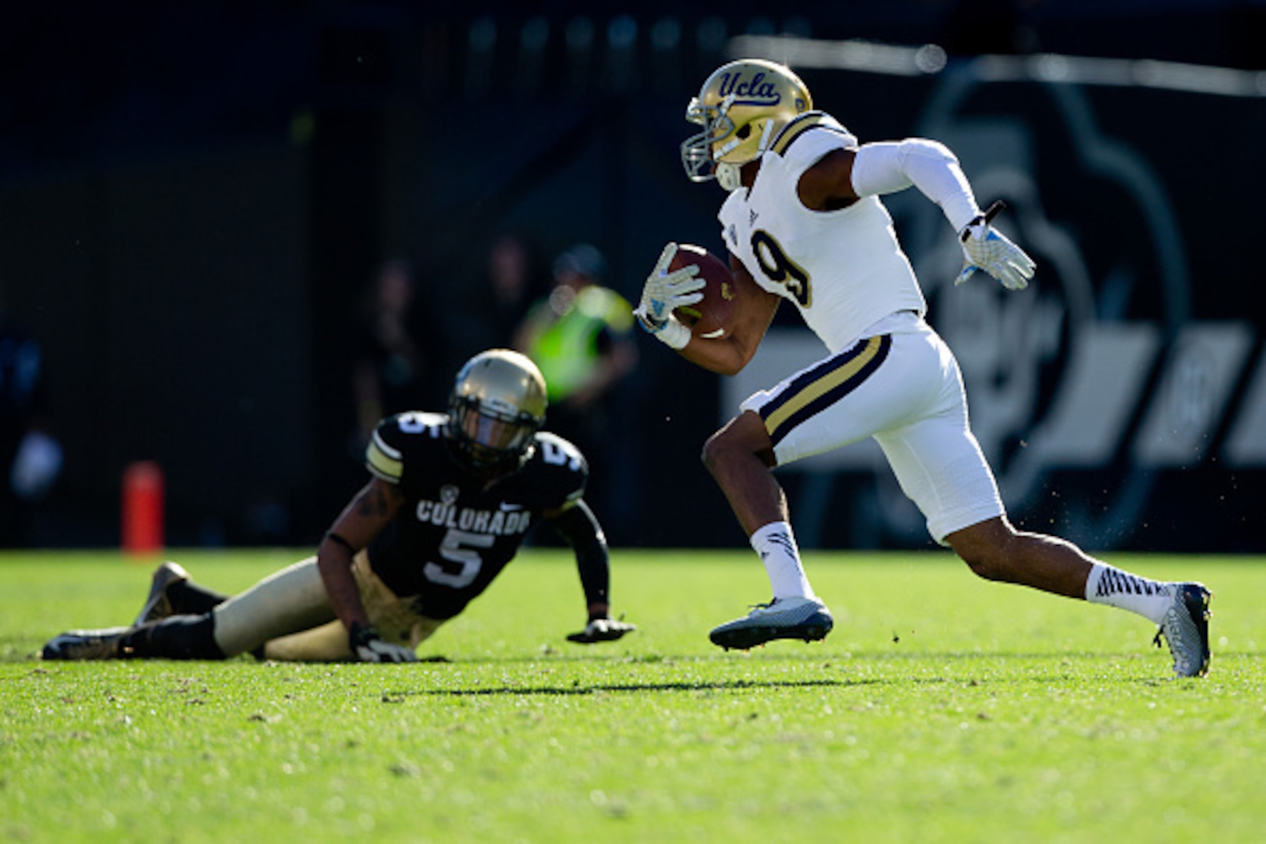 Marcus Rios running back an interception.