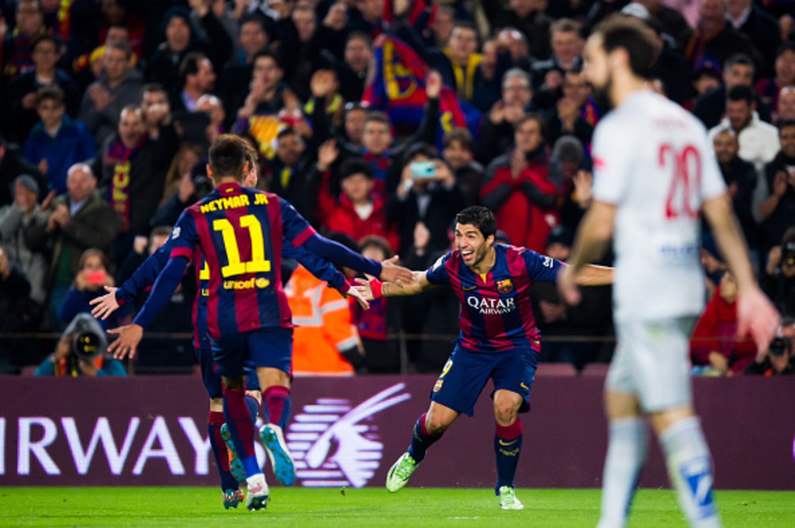 Luis Suarez and Neymar were on target as Barcelona ran riot against Atleti.