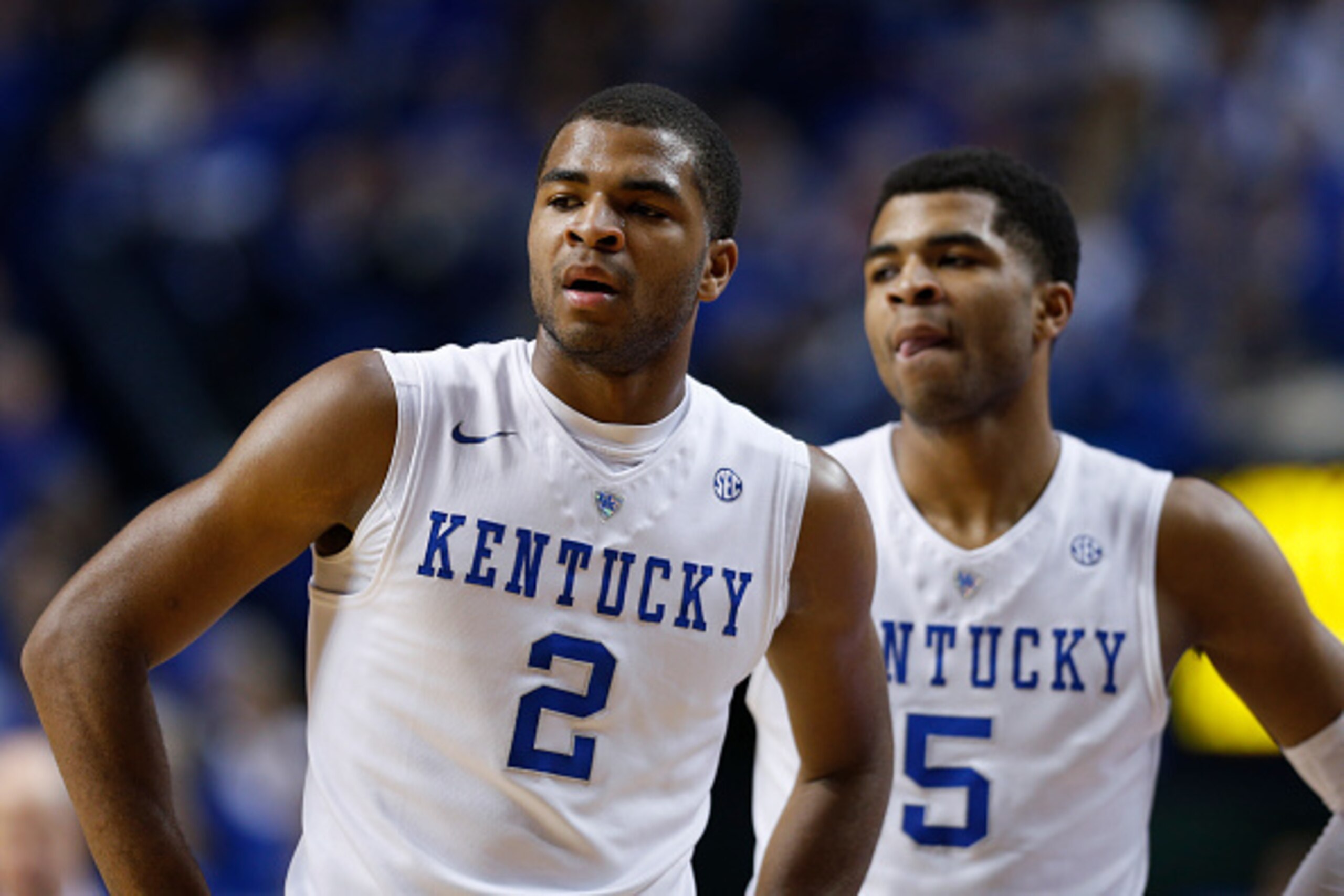 Aaron and Andrew Harrison have seen their draft stocks move in opposite directions over recent weeks. Aaron and Andrew Harrison have seen their draft stocks move in opposite directions over recent weeks.