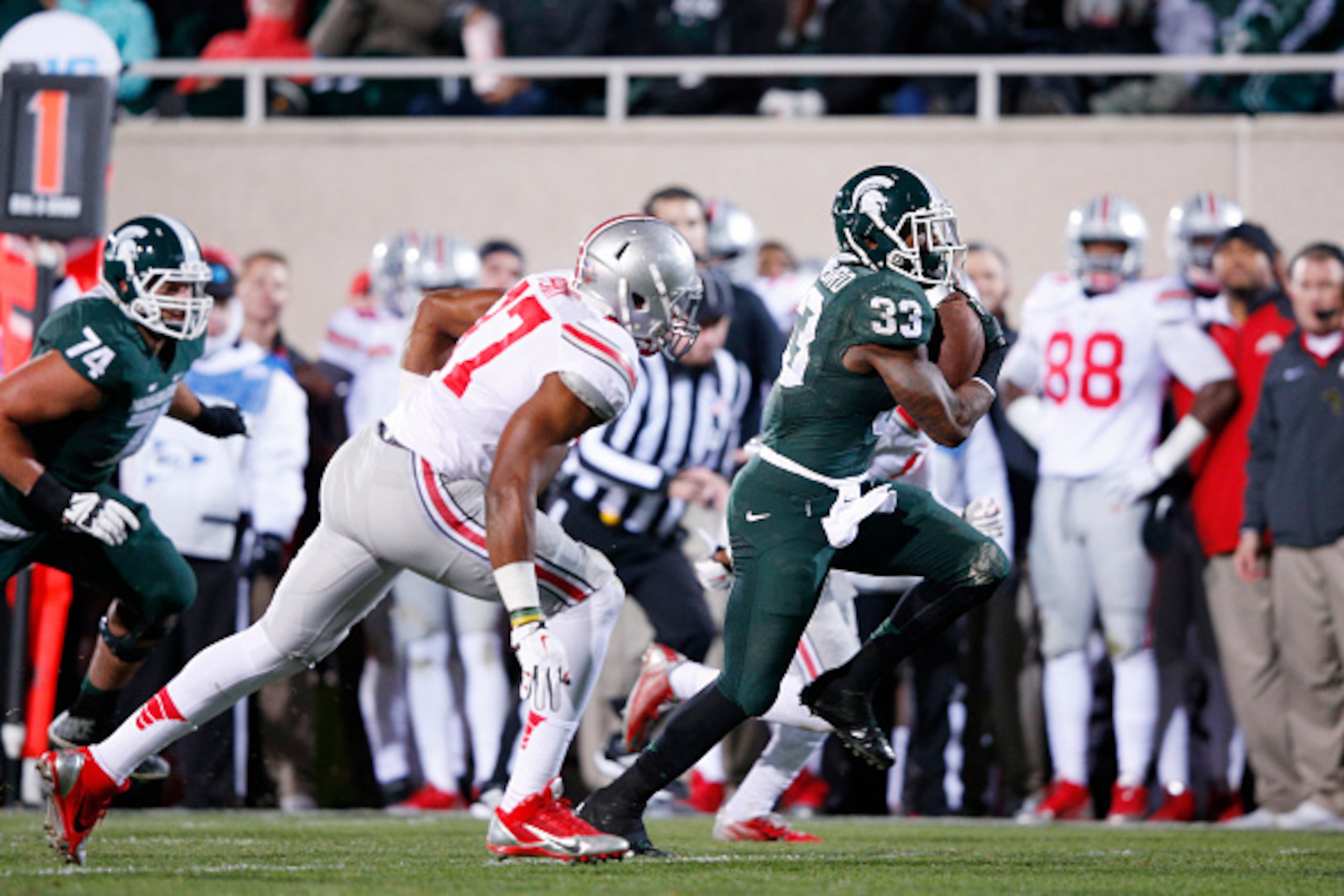 Ohio State and Michigan State in 2014.