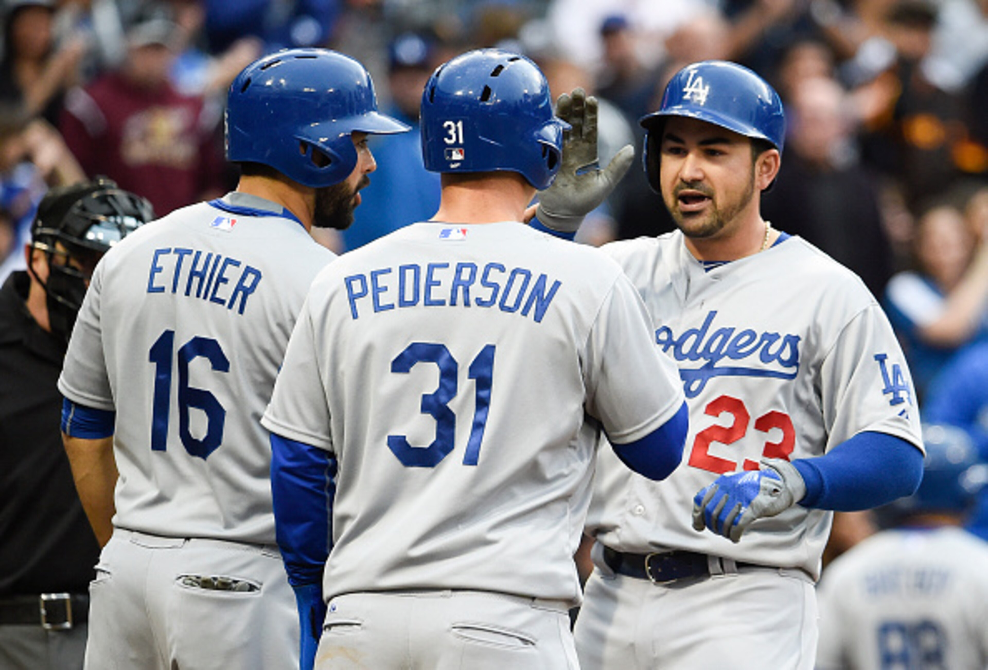 Joc Pederson (C), Adrian Gonzalez (R) and, surprisingly, Andre Ethier (L) are at the heart of the Dodgers' explosive offense,