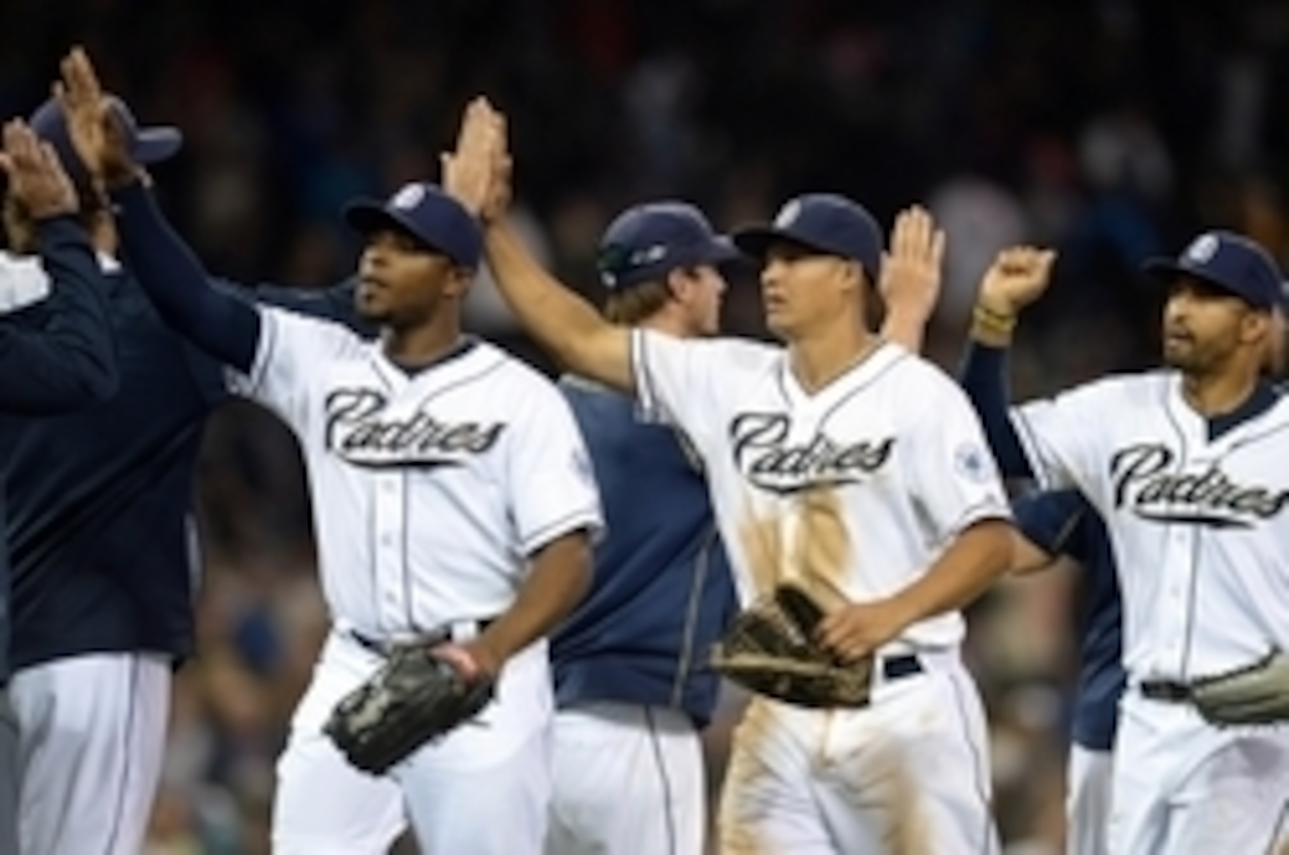 Thanks largely to Justin Upton (front left), offense hasn't been a problem for the 2015 Padres.