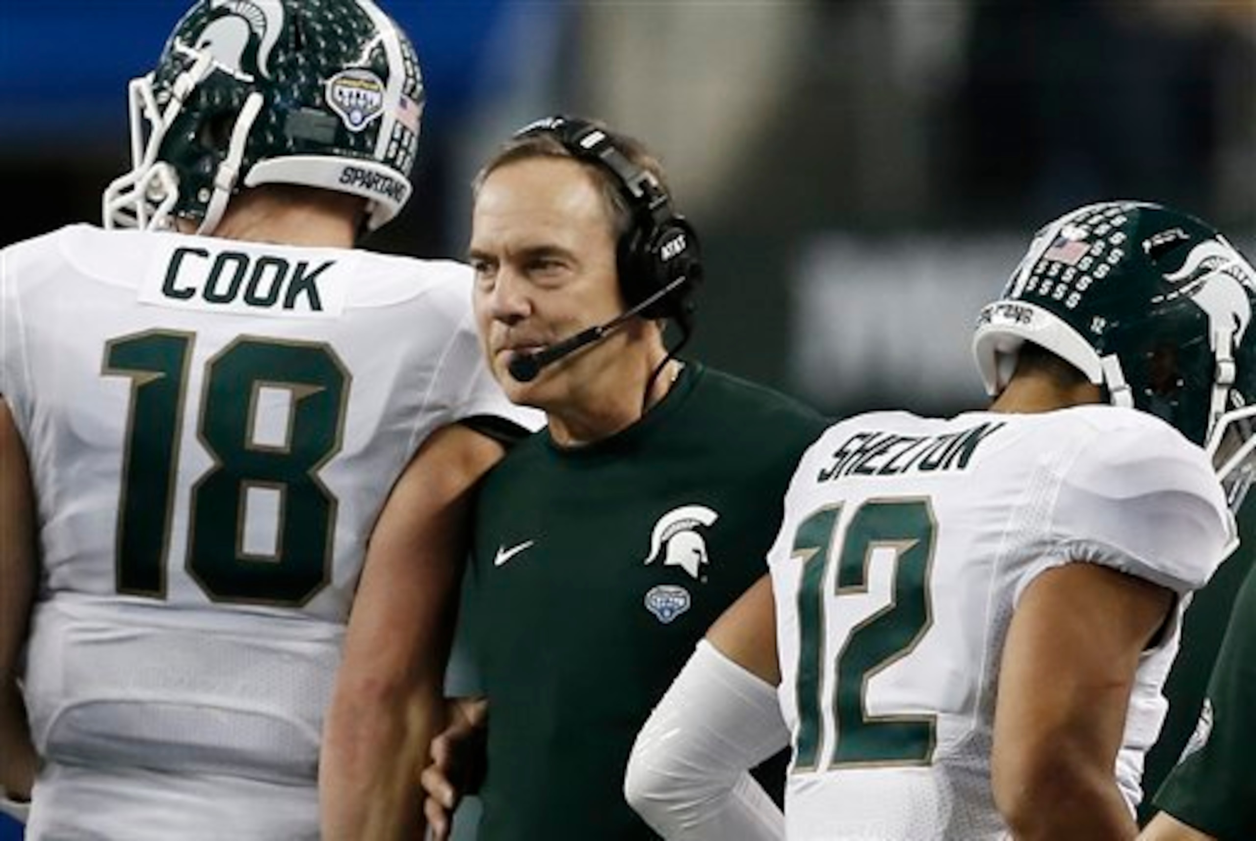 QB Connor Cook, HC Mark Dantonio and WR R.J. Shelton