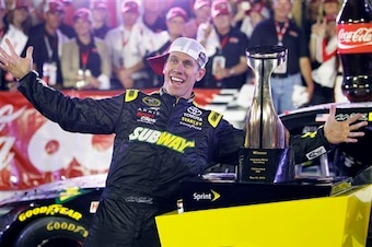Carl Edwards had reason to act a little goofy after winning the Coca-Cola 600. Carl Edwards had reason to act a little goofy after winning the Coca-Cola 600.