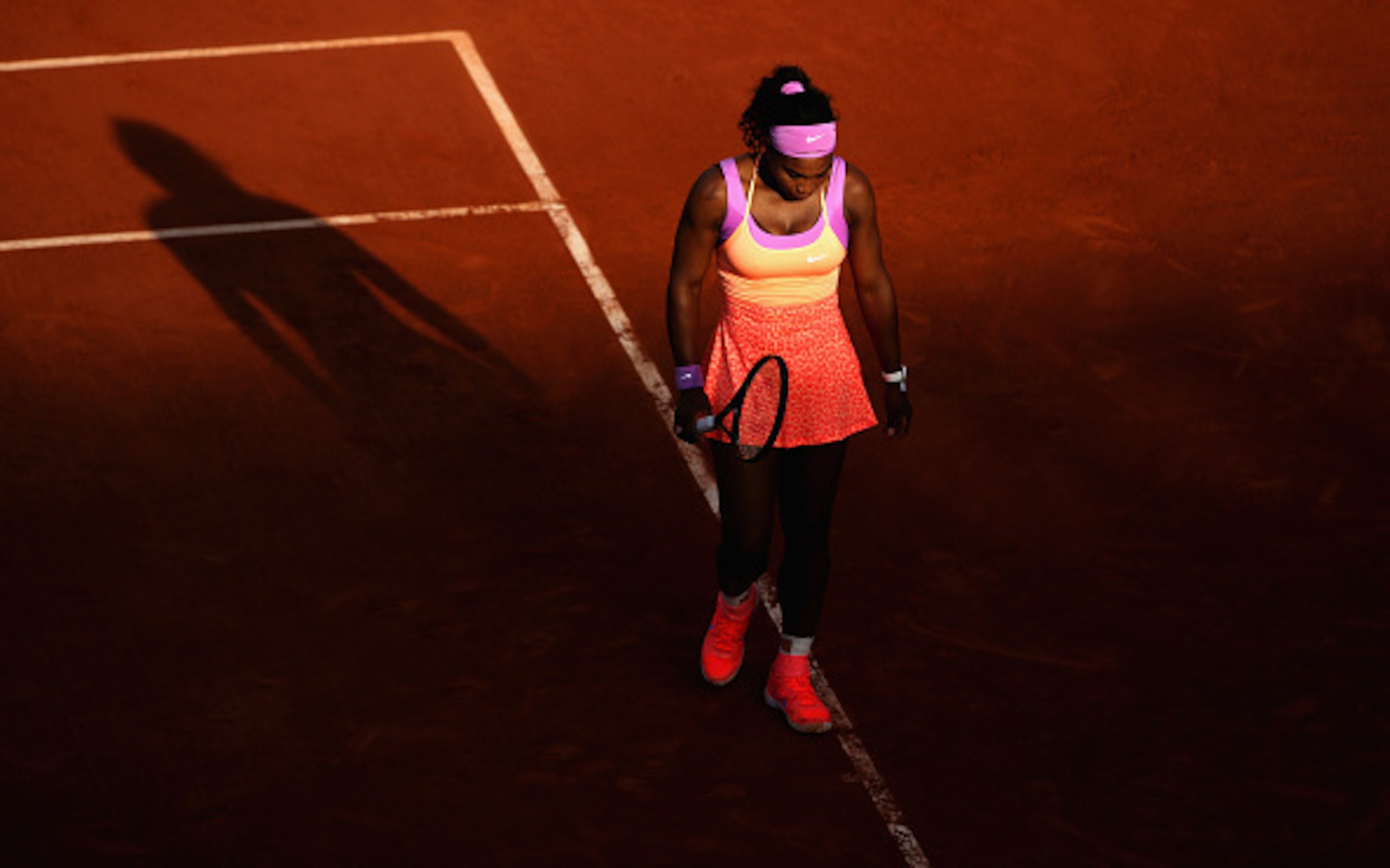 Serena Williams during a match at the 2015 French Open.