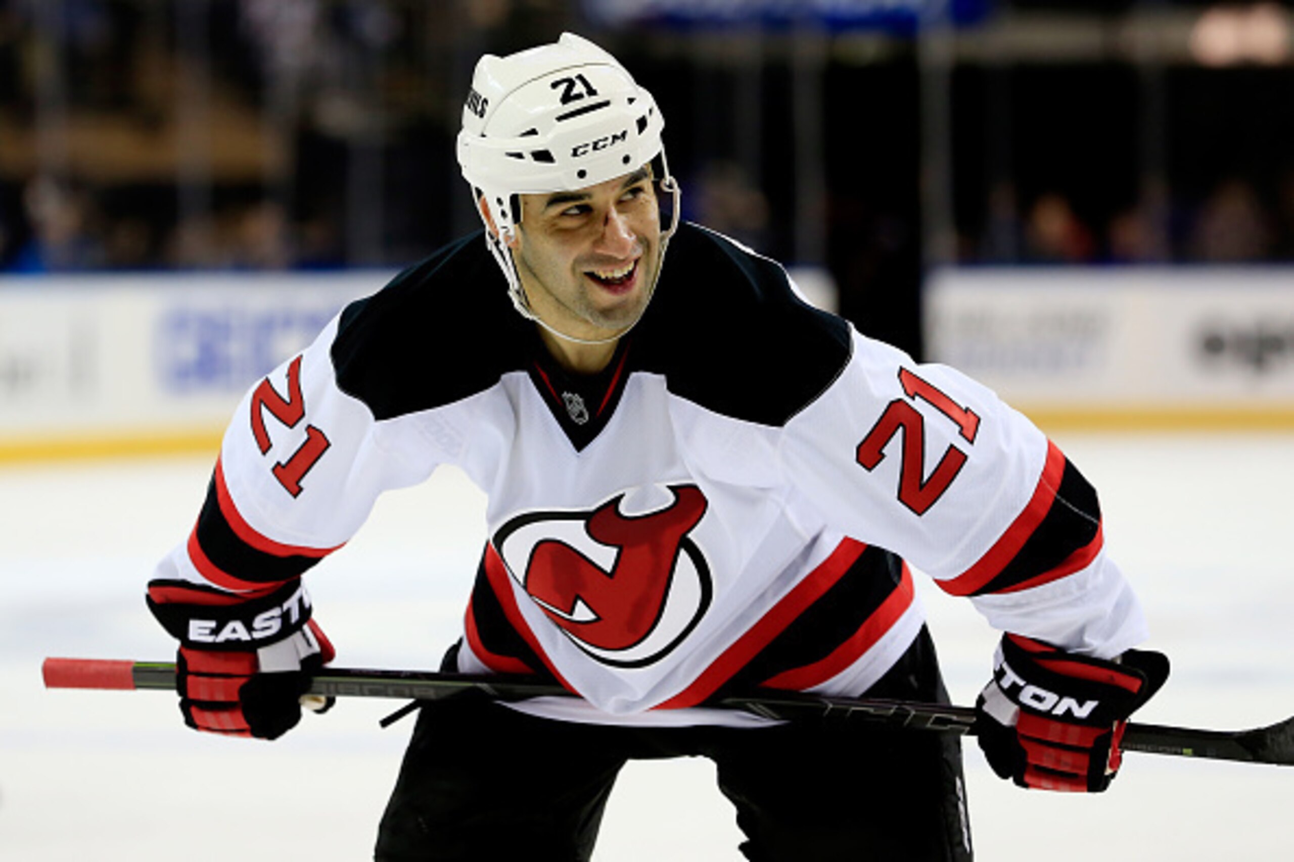 Scott Gomez waits for the puck to be dropped.