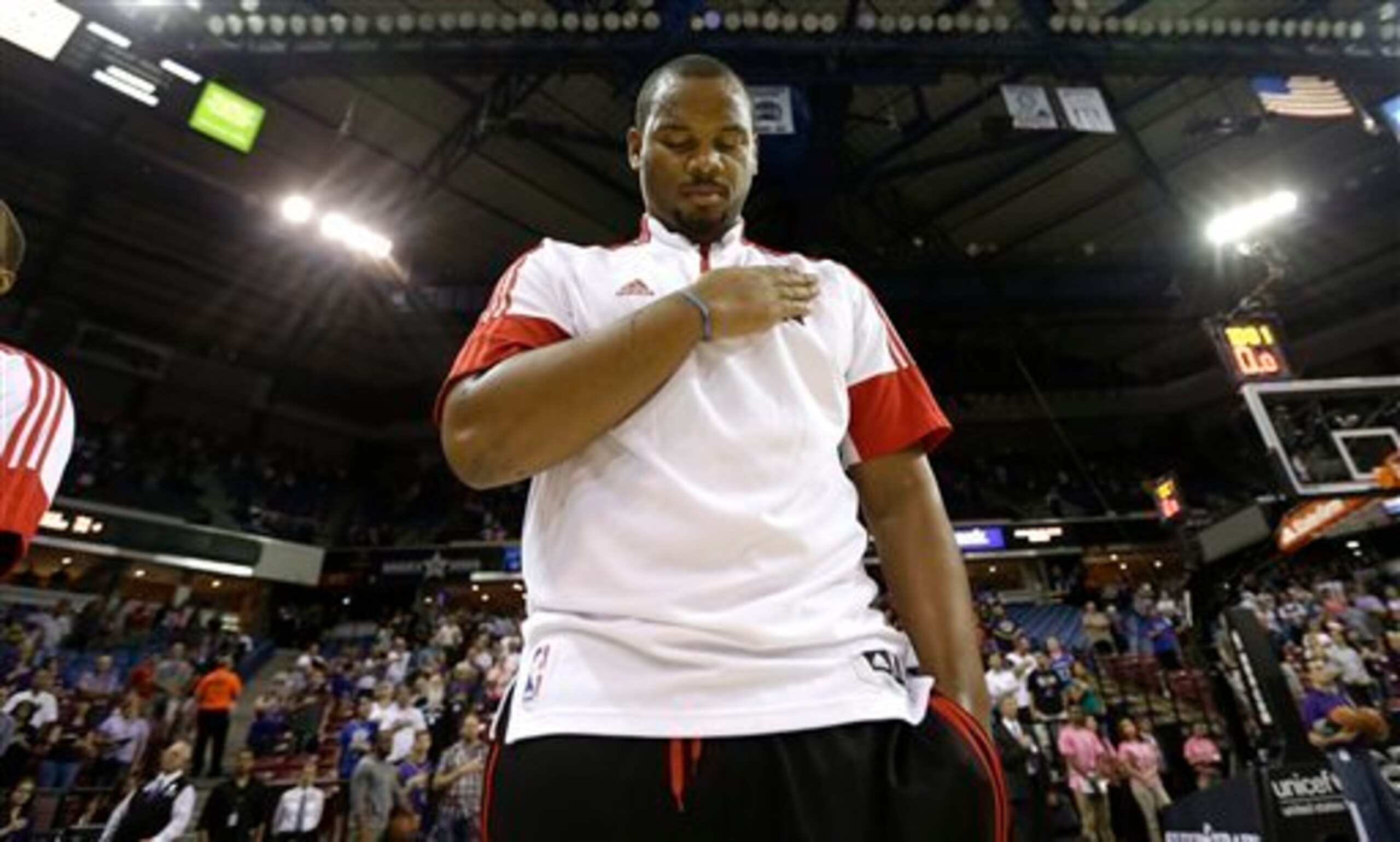 Chuck Hayes spent most of the year riding the pine in Toronto.
